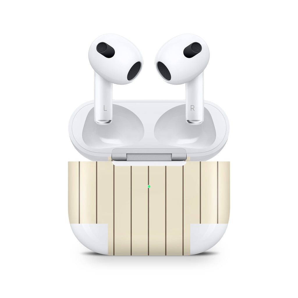 Cream Fine Line AirPods Skin