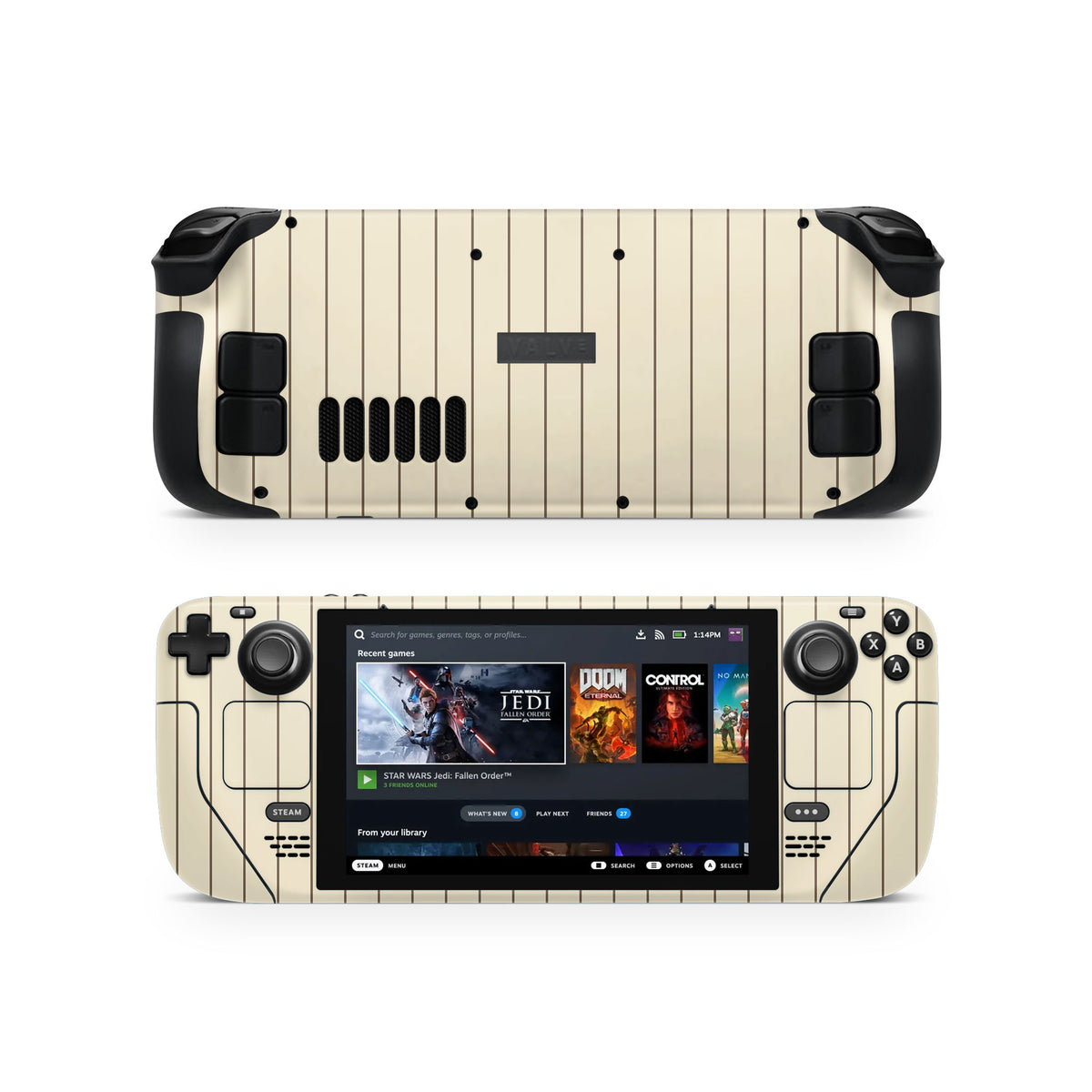 Cream Fine Line Steam Deck Skin
