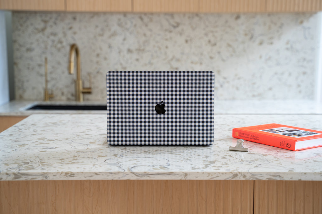 Black Gingham MacBook Skin + Case
