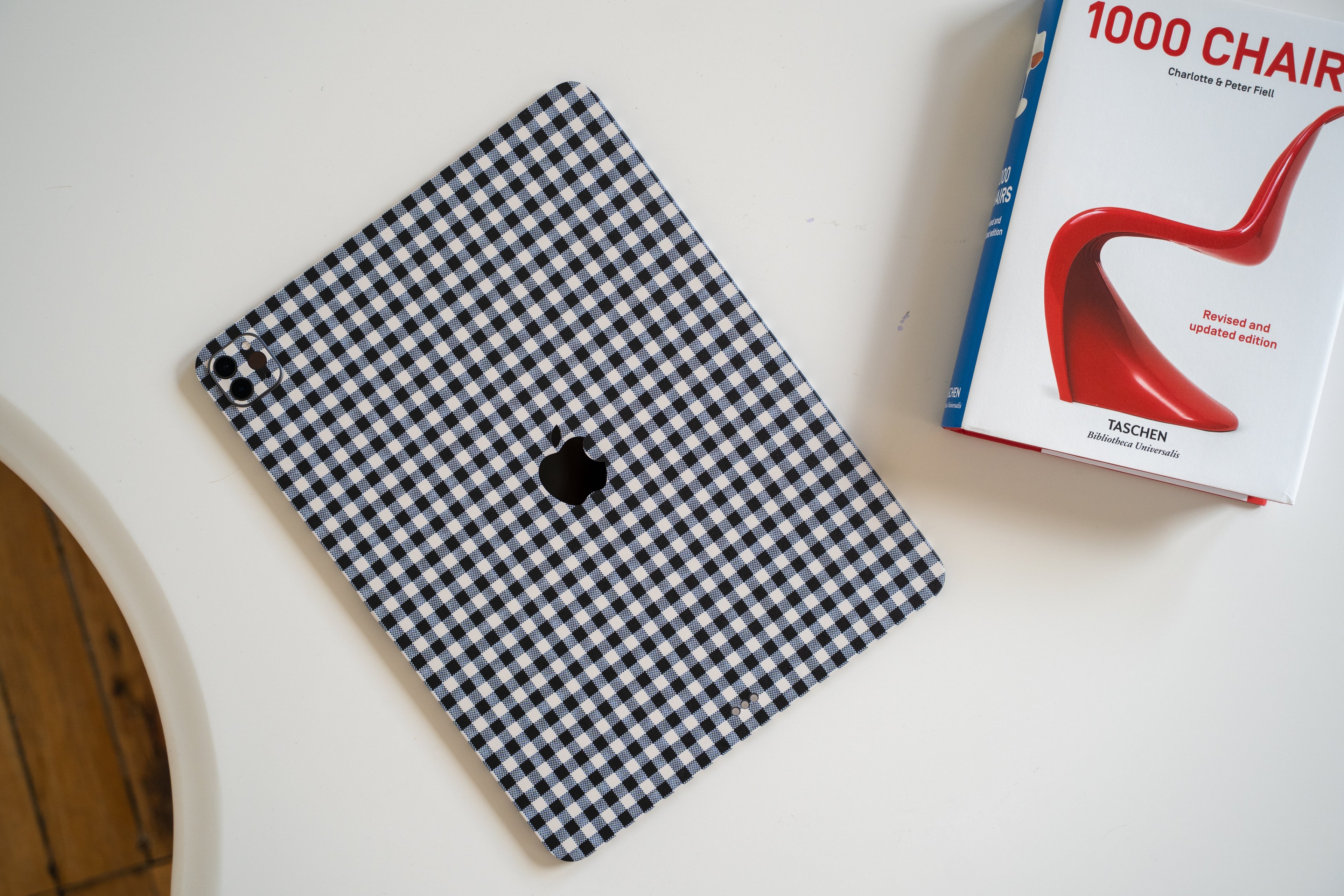 Black Gingham iPad Skin + Case
