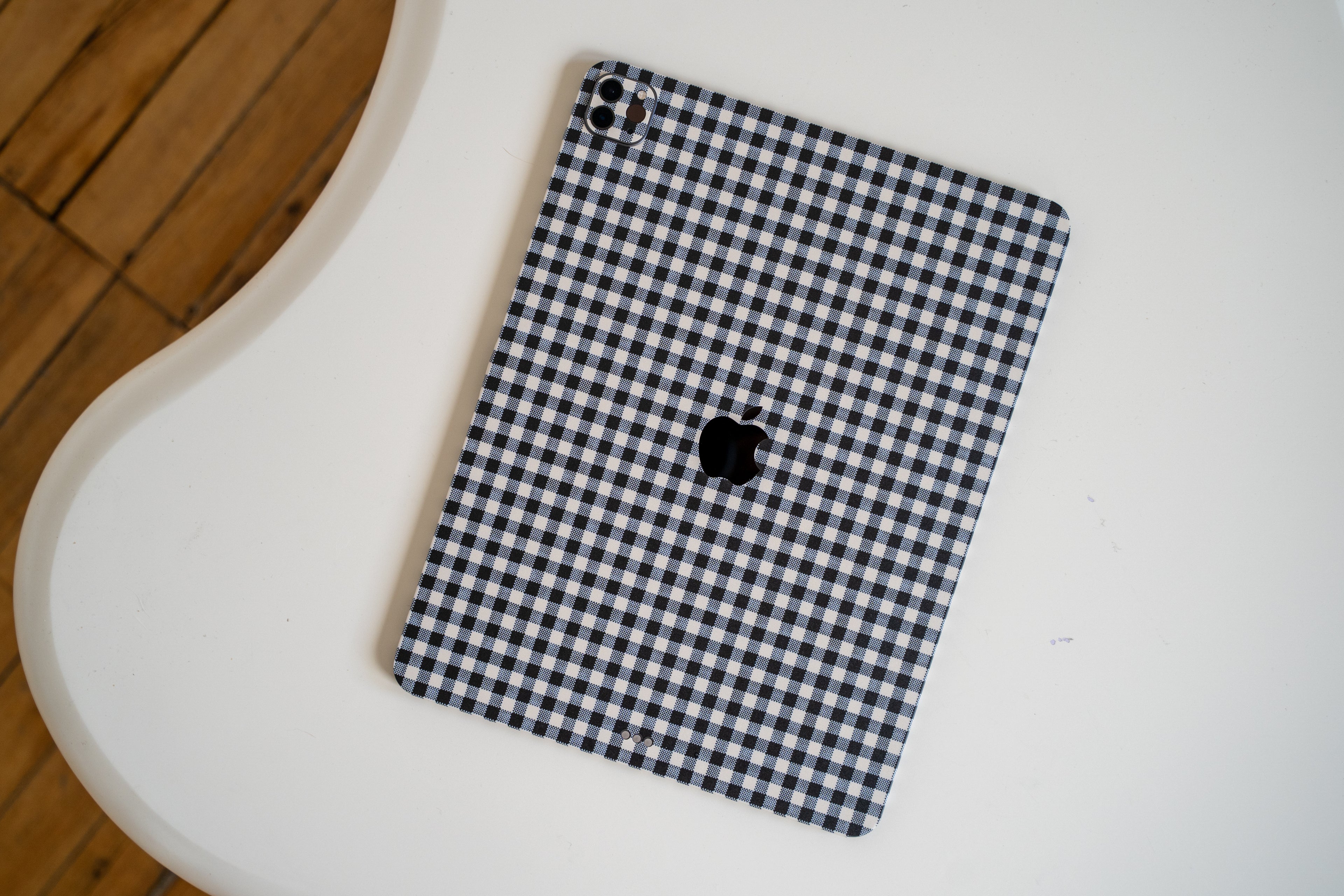 Black Gingham iPad Skin + Case