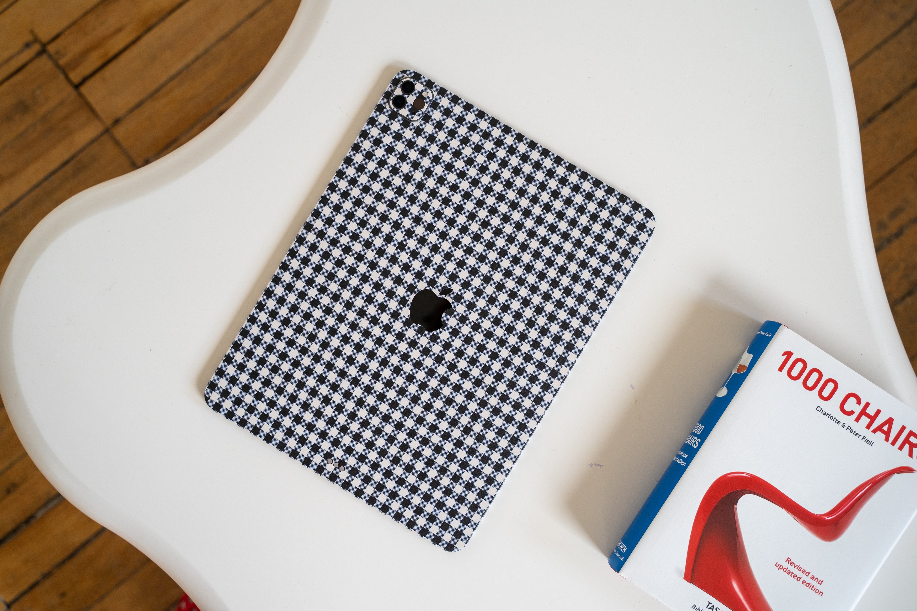 Black Gingham iPad Skin + Case