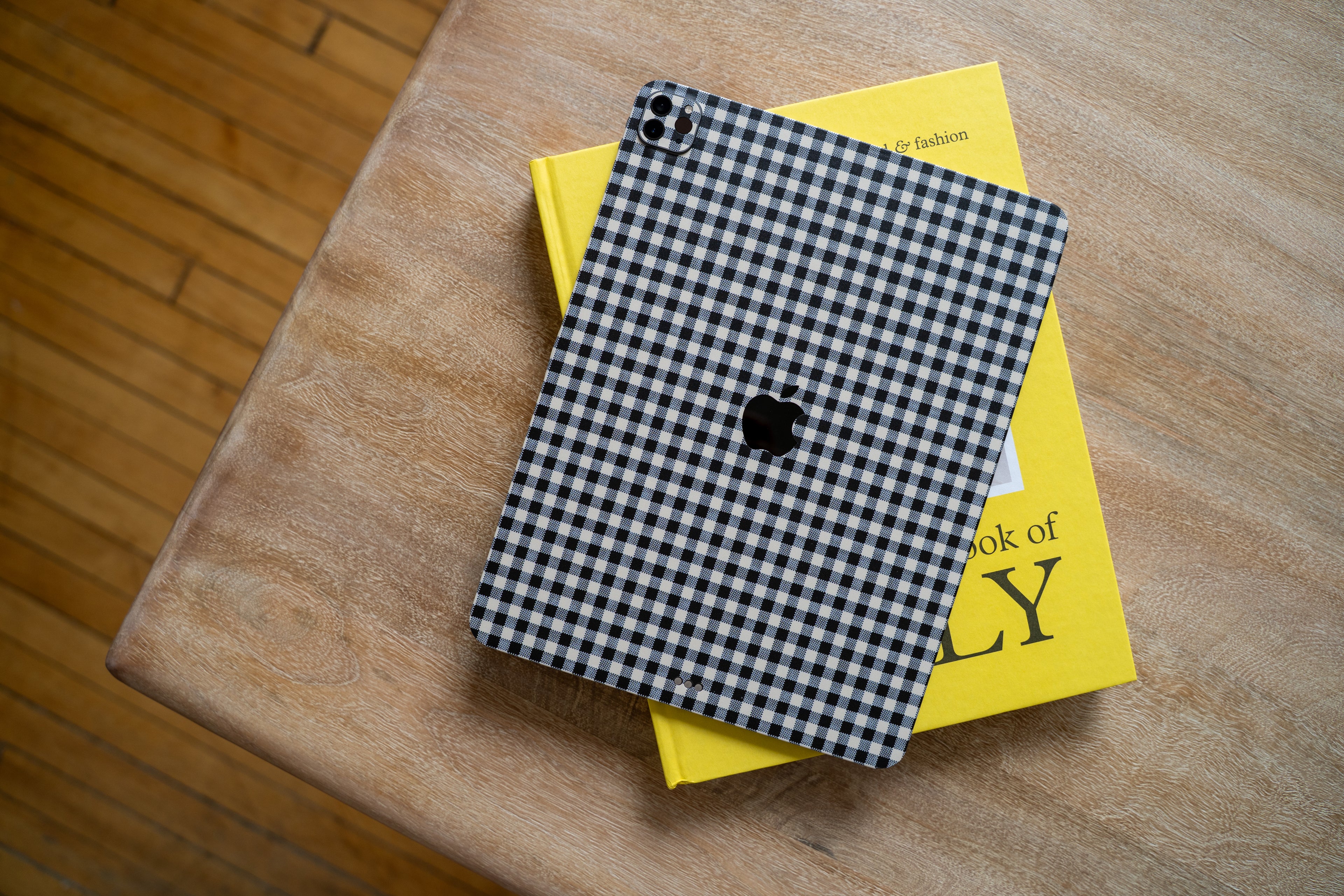 Black Gingham iPad Skin + Case