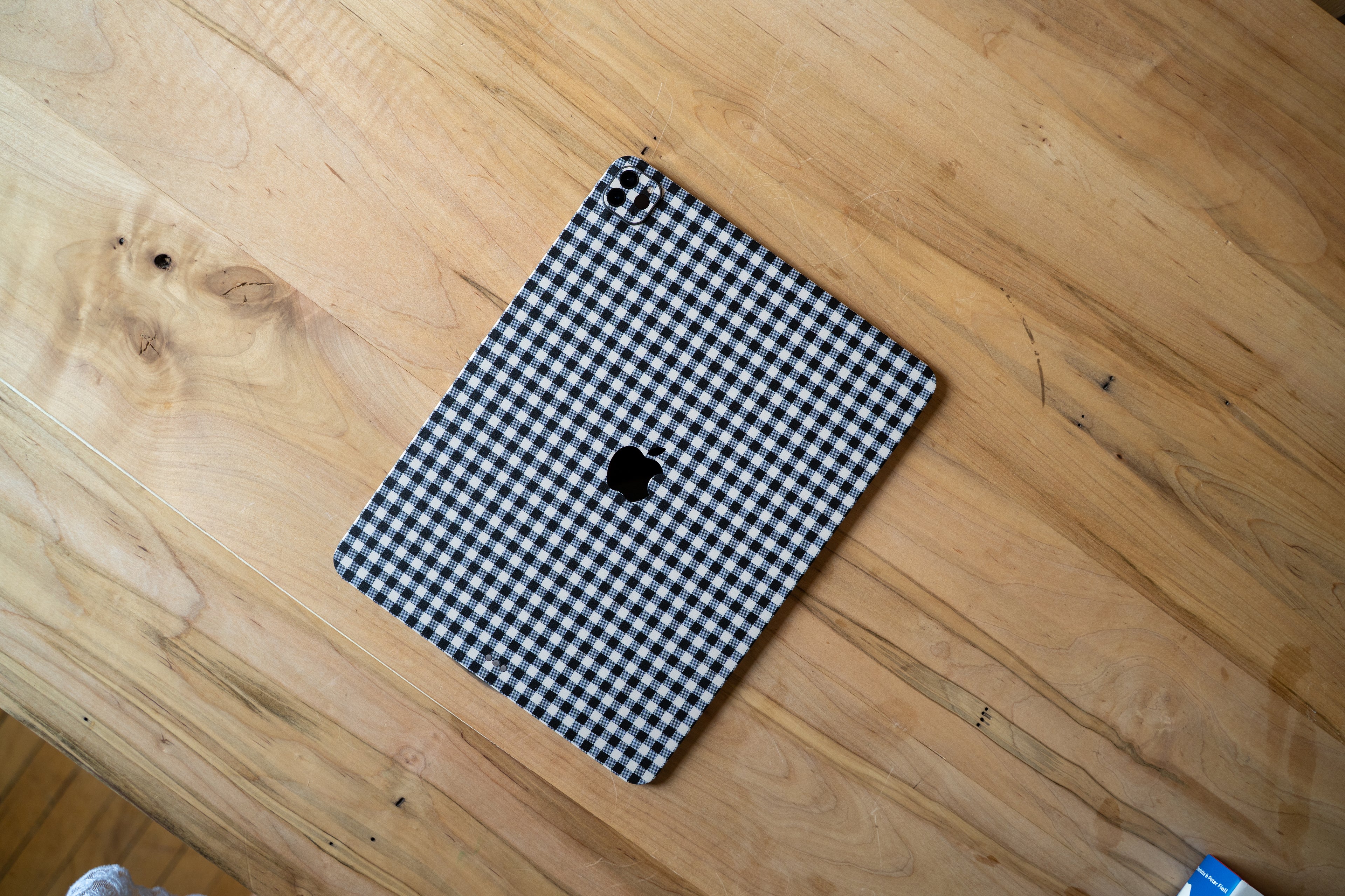 Black Gingham iPad Skin + Case