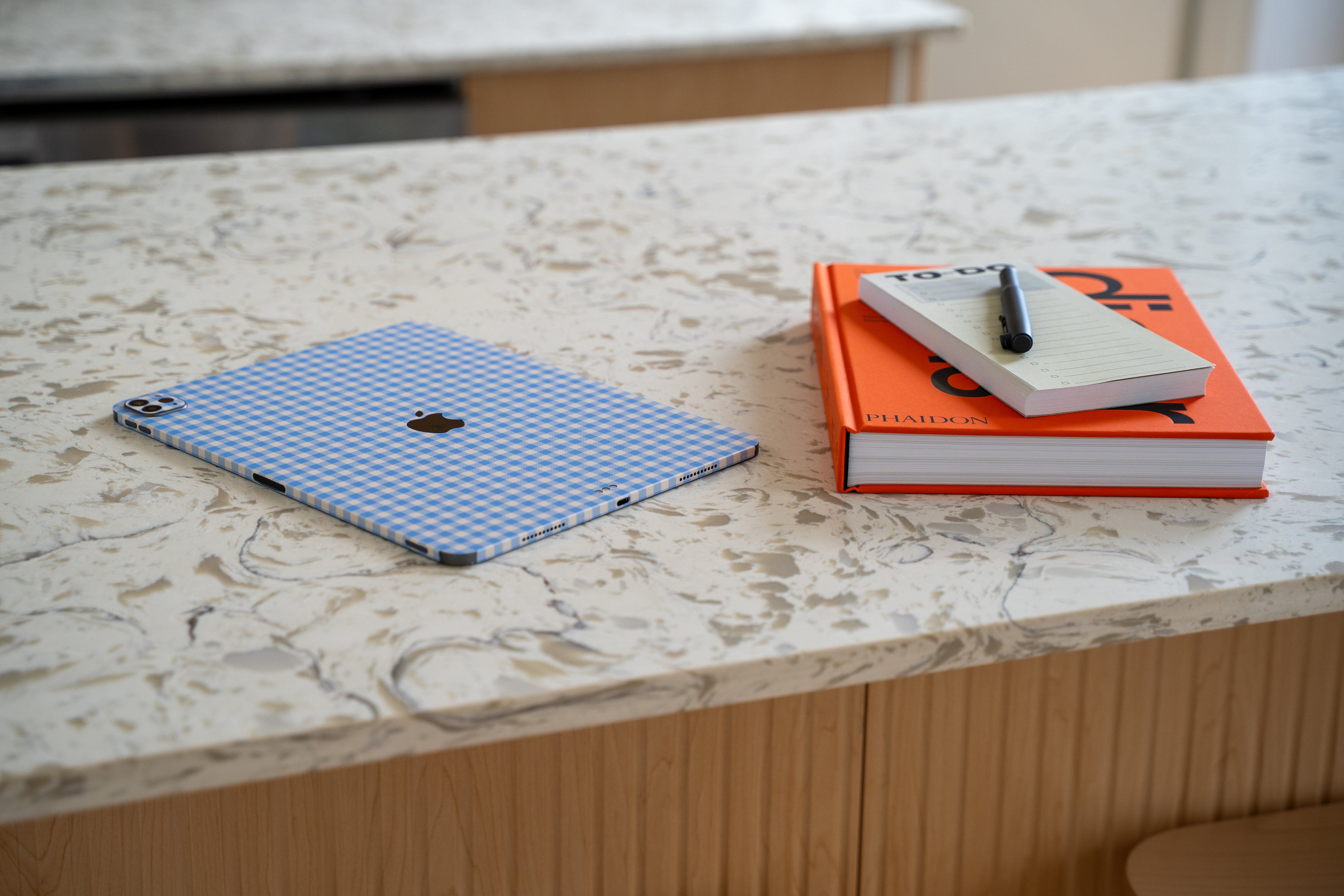 Blue Gingham iPad Skin + Case