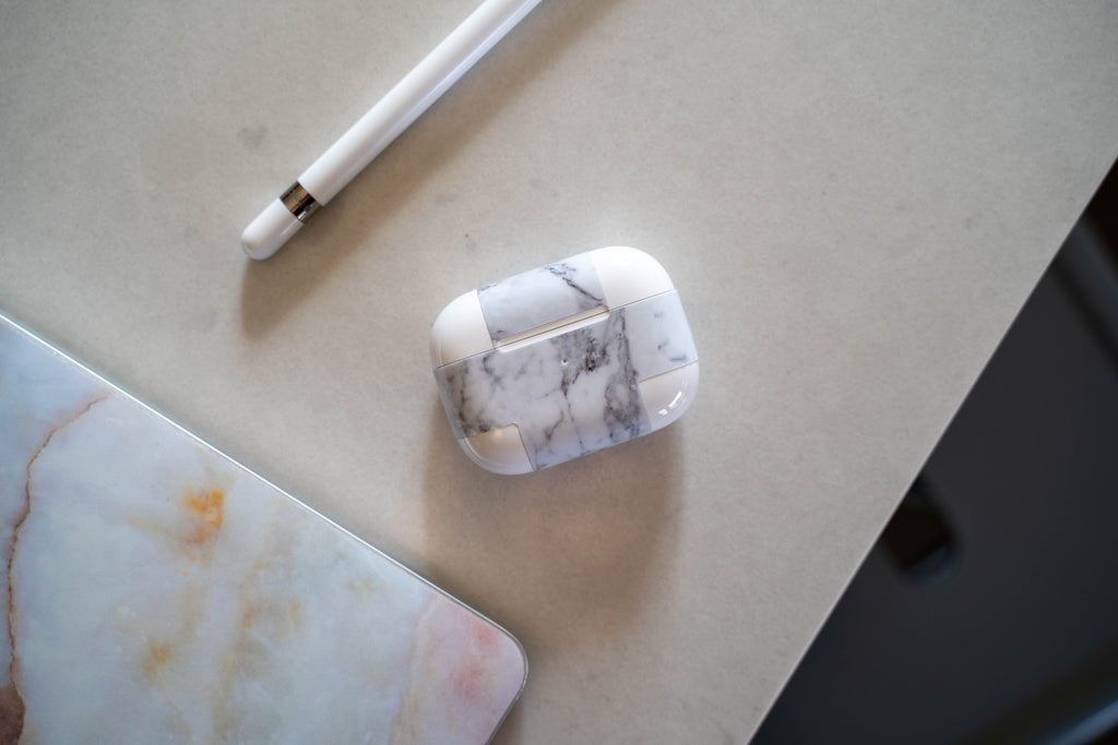 White Marble AirPods Skin