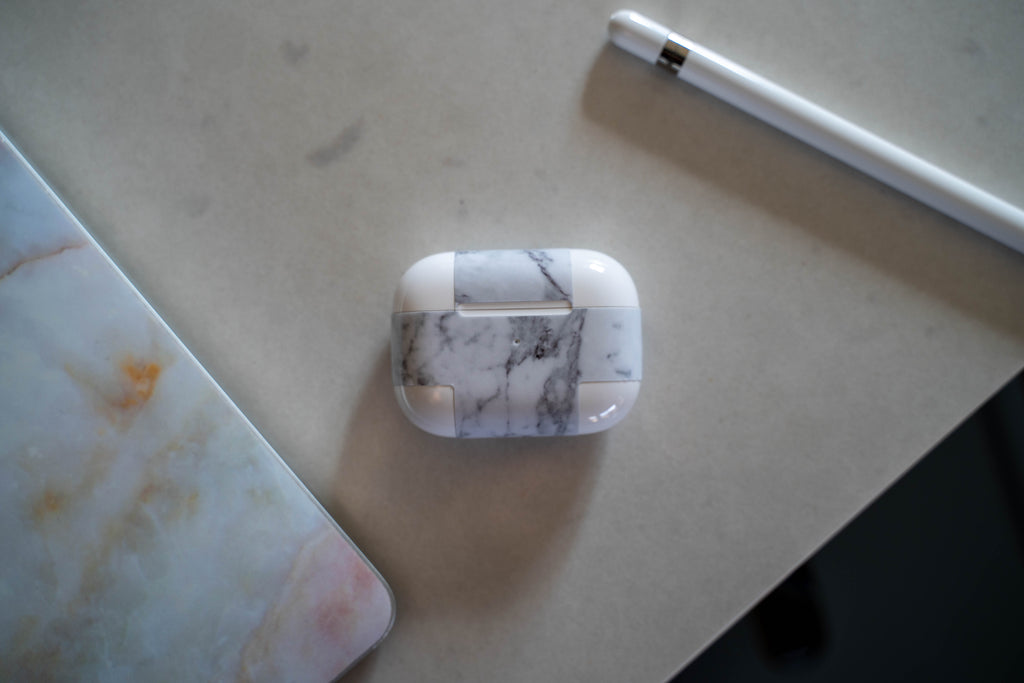 White Marble AirPods Skin