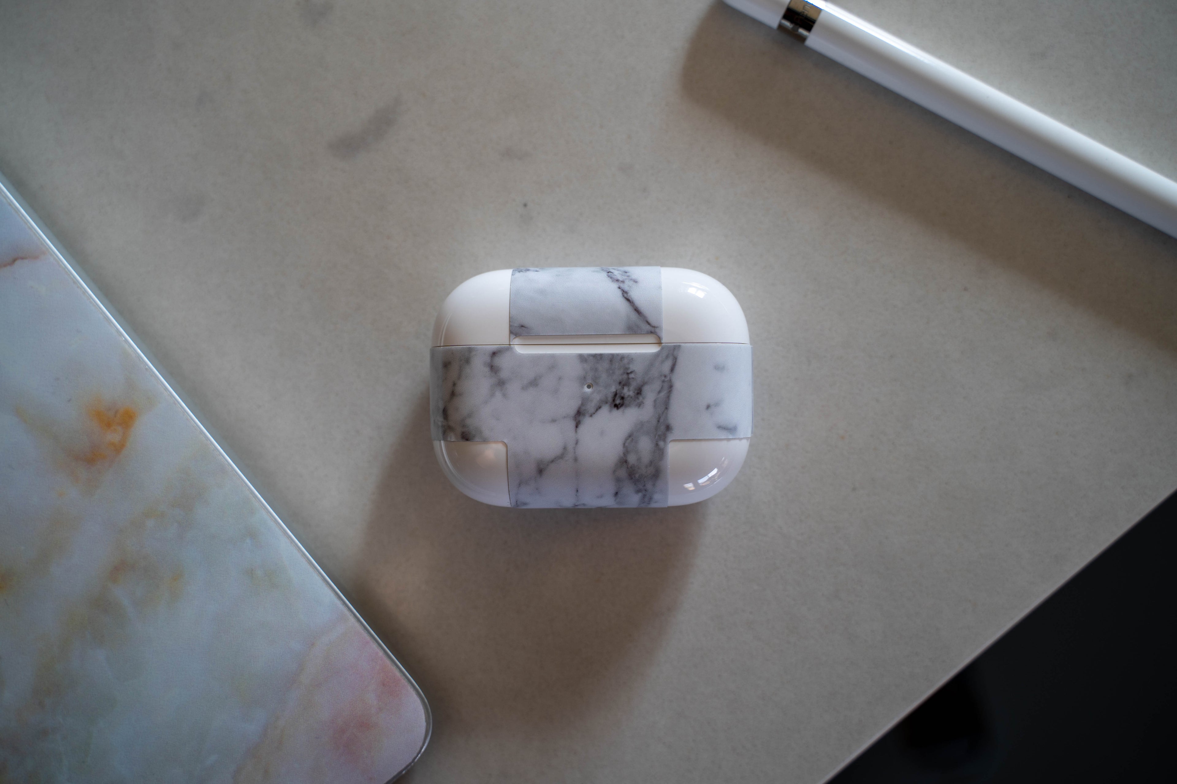 White Marble AirPods Skin