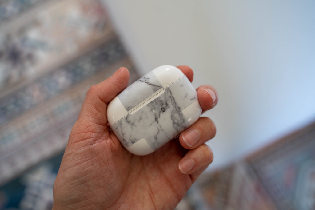 White Marble AirPods Skin