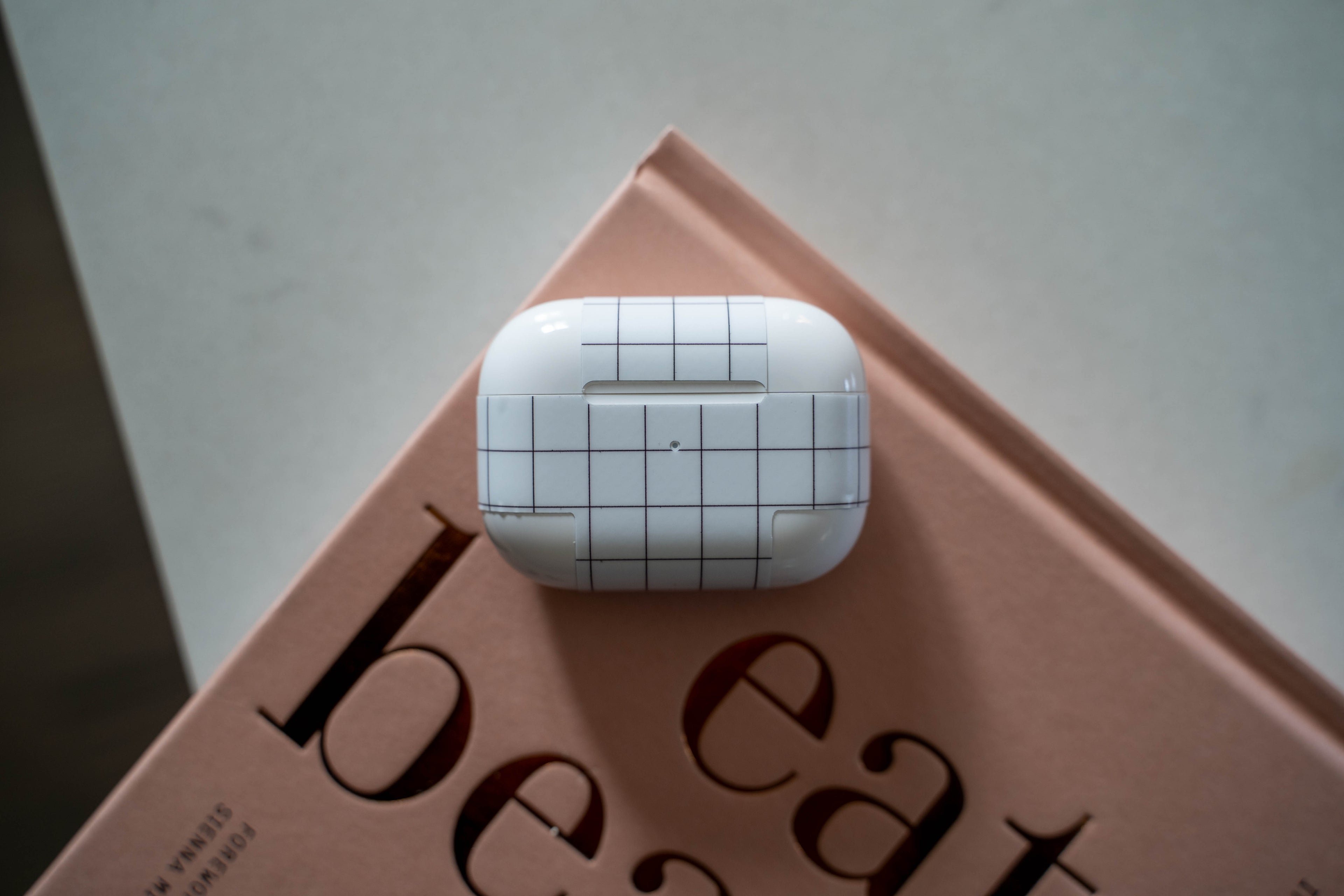 White Grid Line AirPods Skin