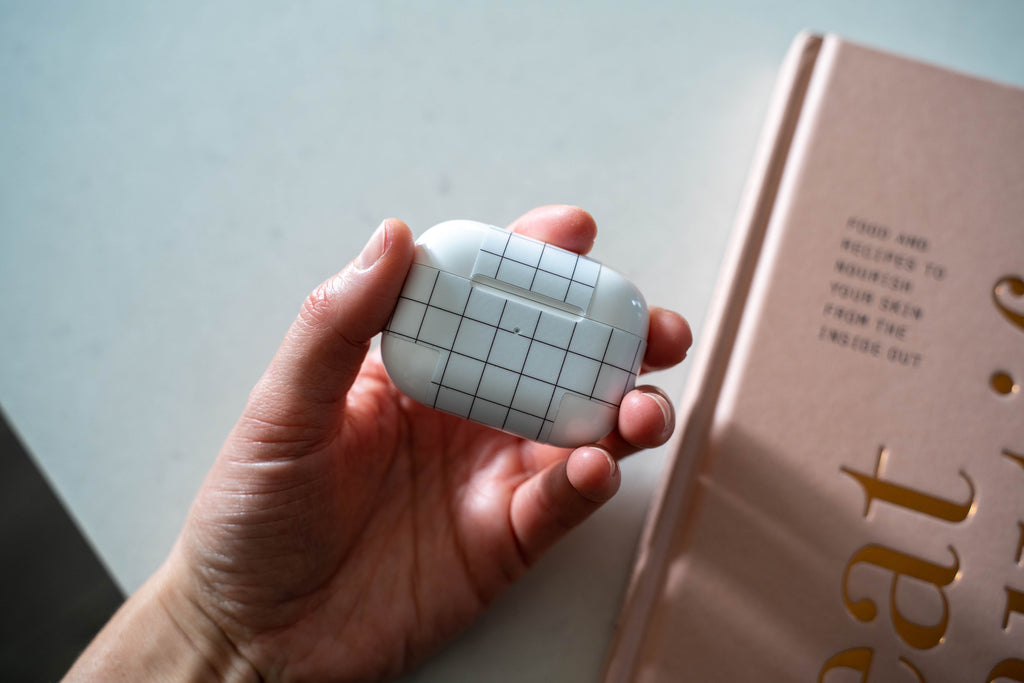 White Grid Line AirPods Skin