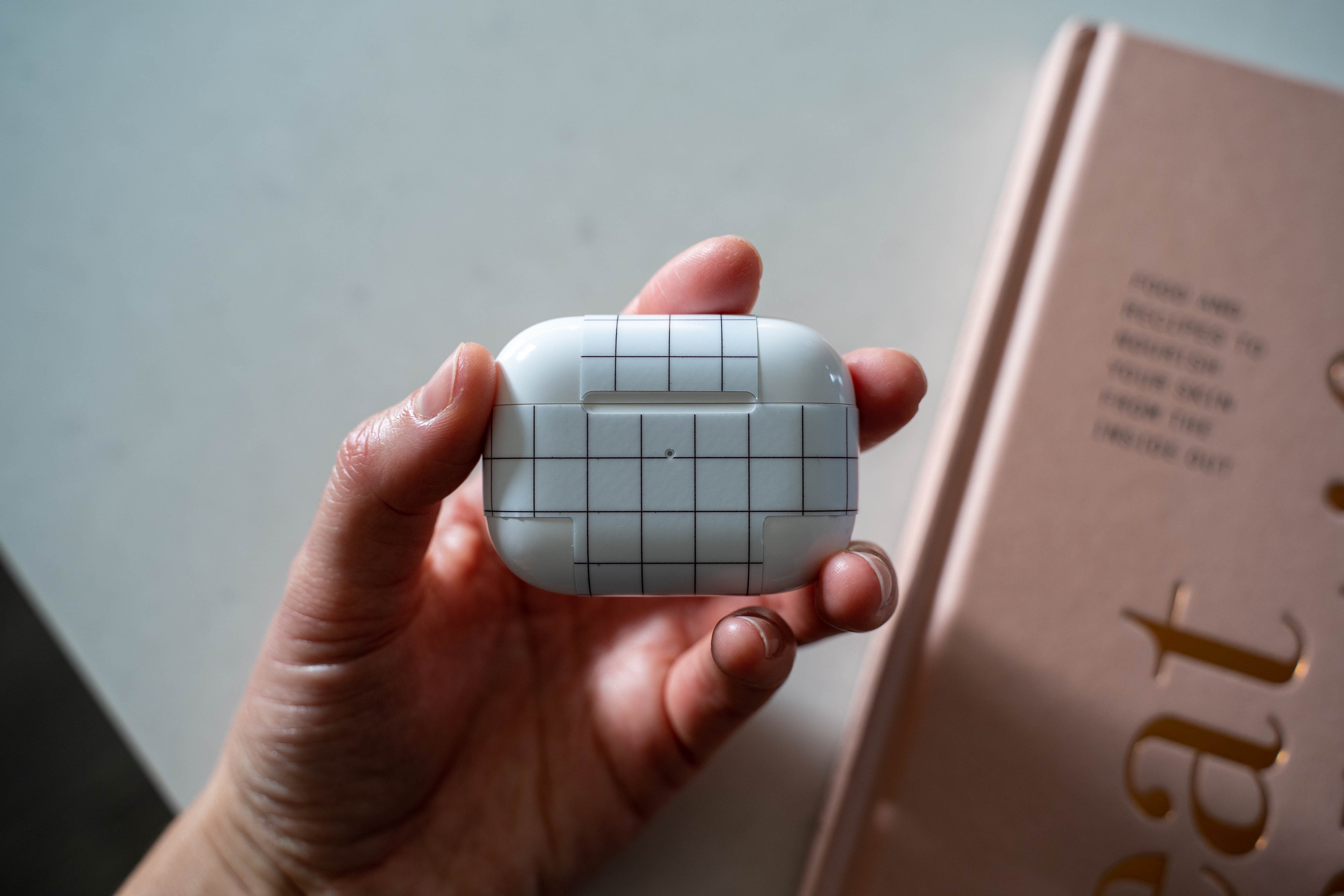 White Grid Line AirPods Skin