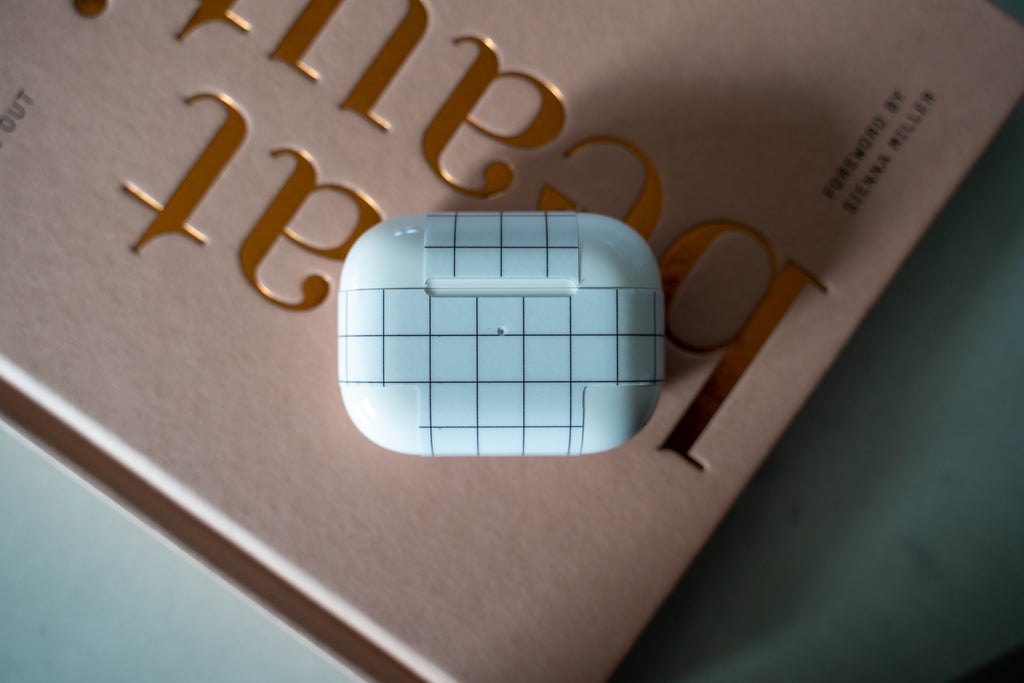 White Grid Line AirPods Skin