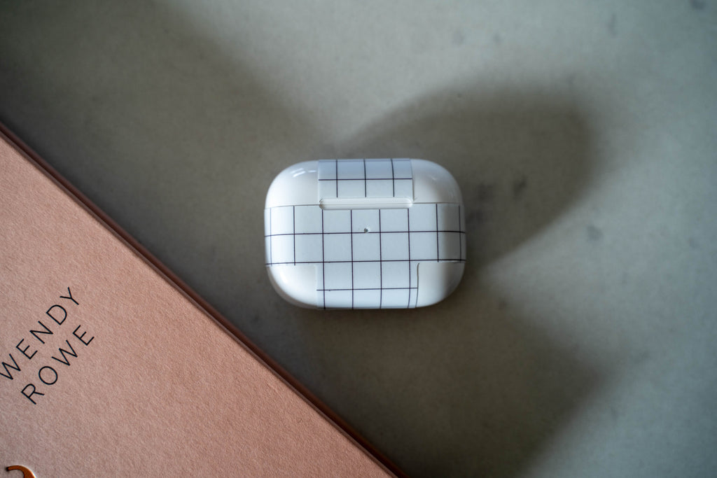 White Grid Line AirPods Skin