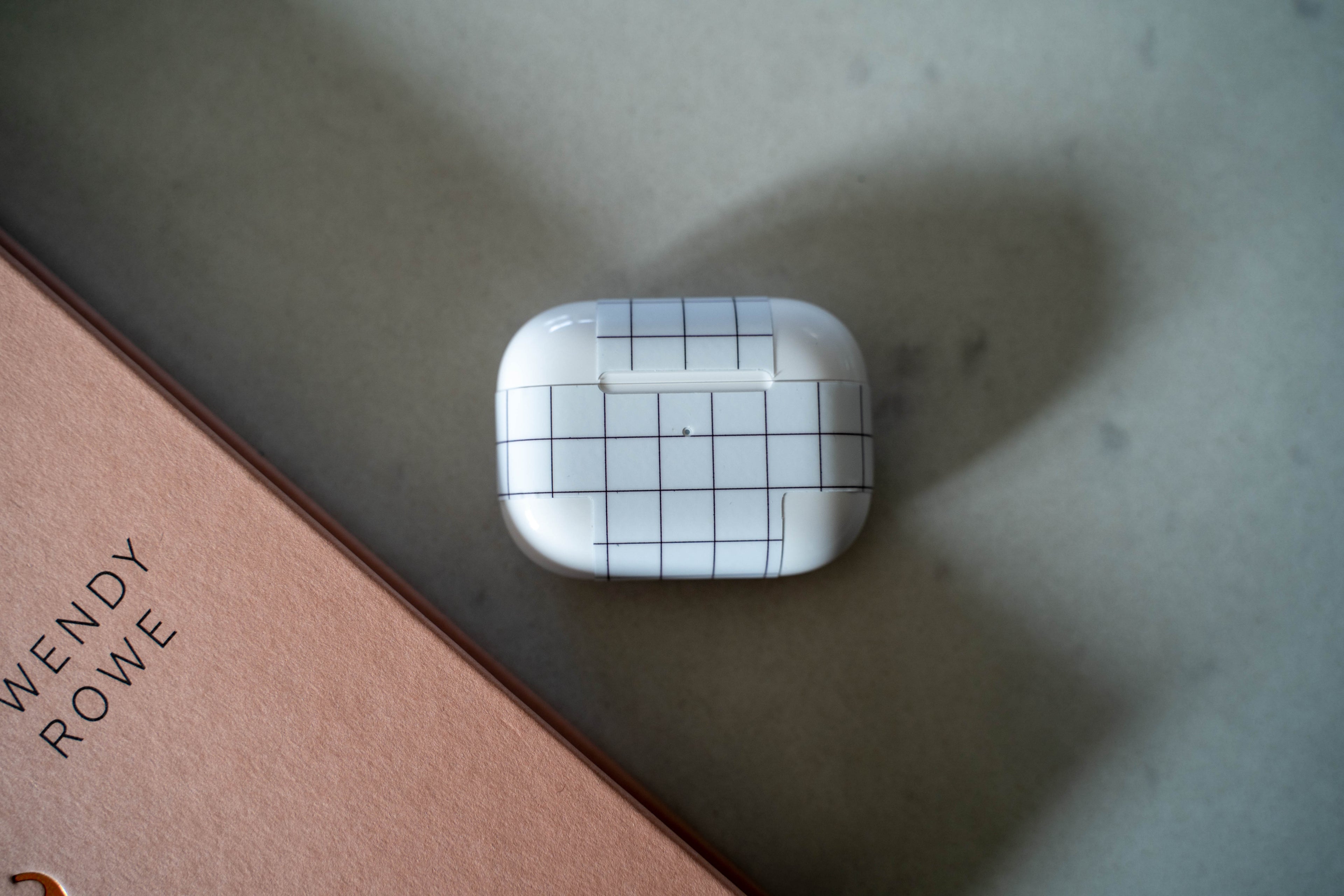 White Grid Line AirPods Skin