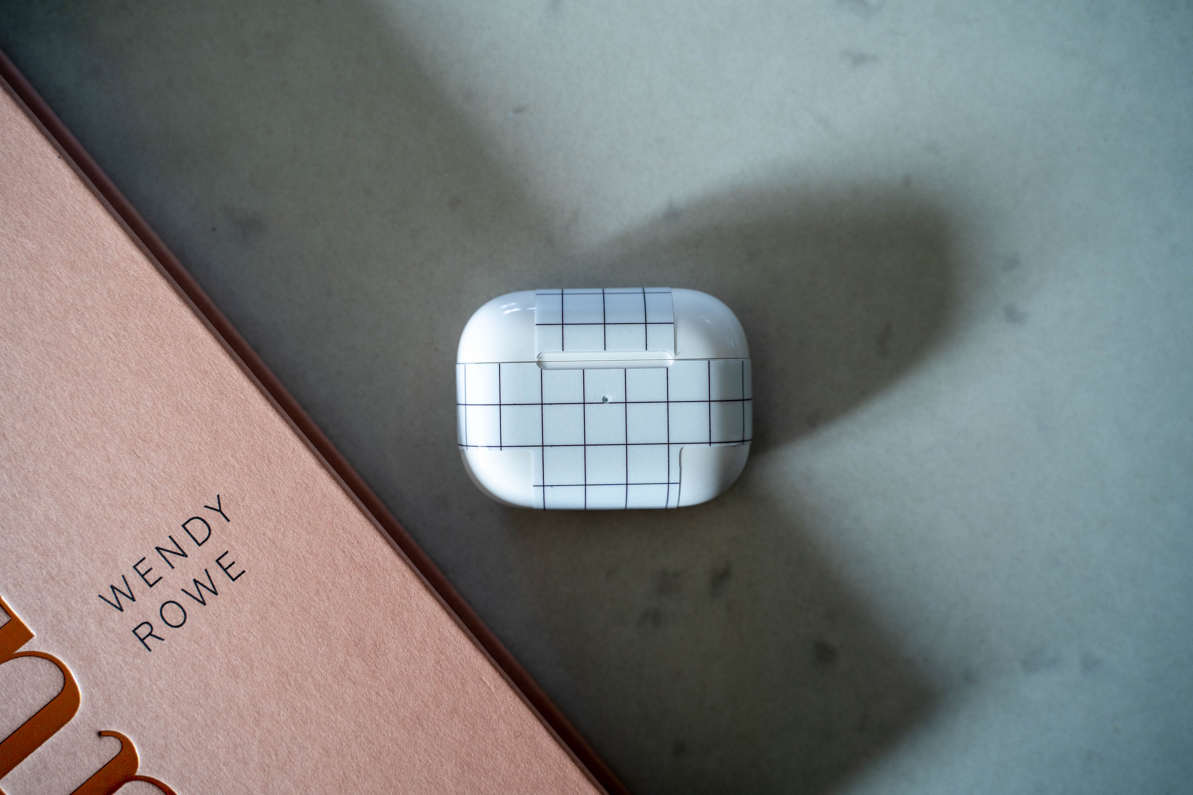 White Grid Line AirPods Skin