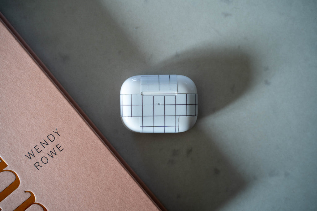 White Grid Line AirPods Skin