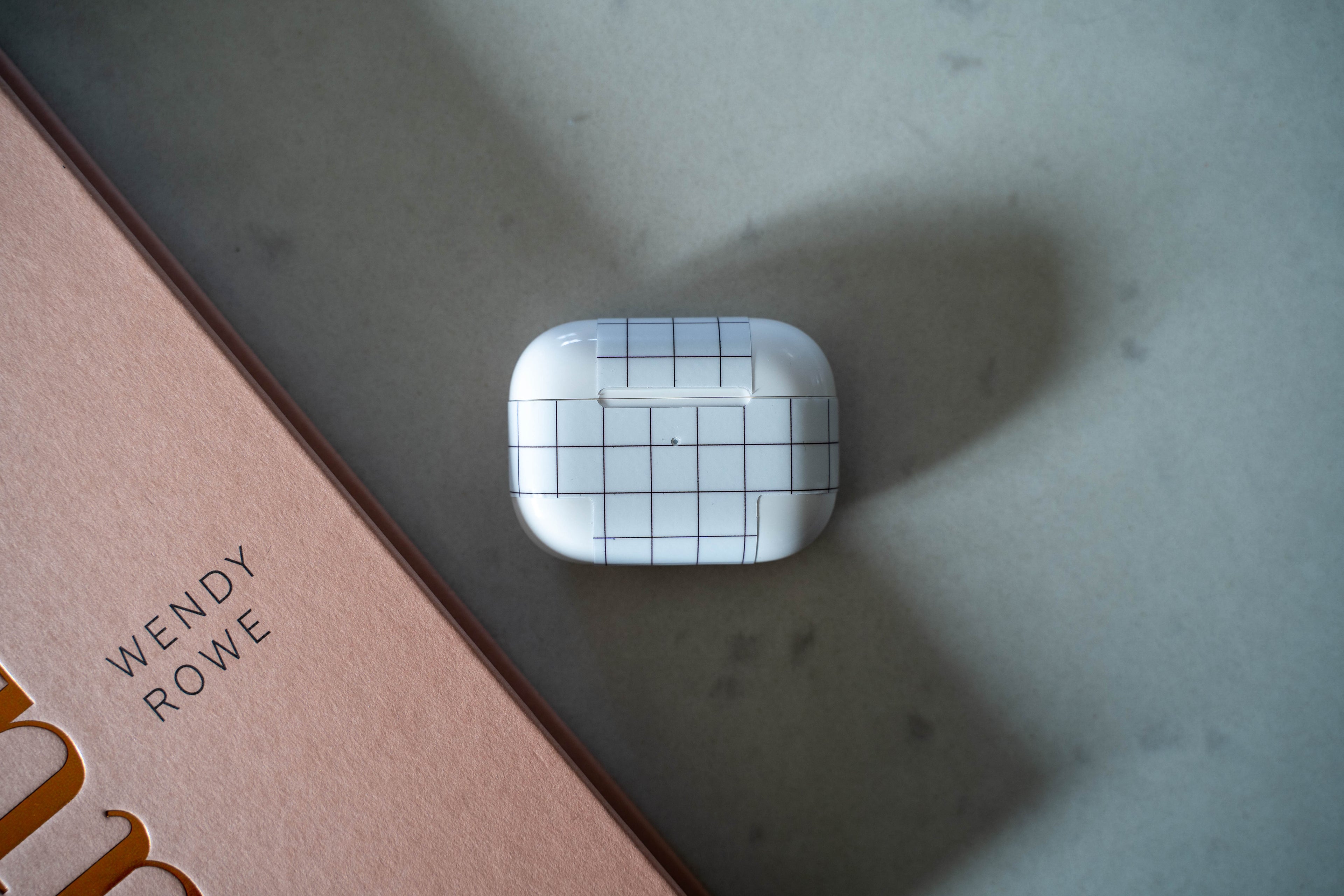 White Grid Line AirPods Skin