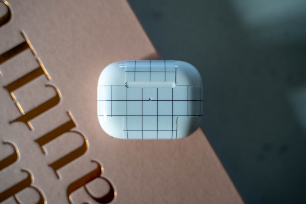 White Grid Line AirPods Skin