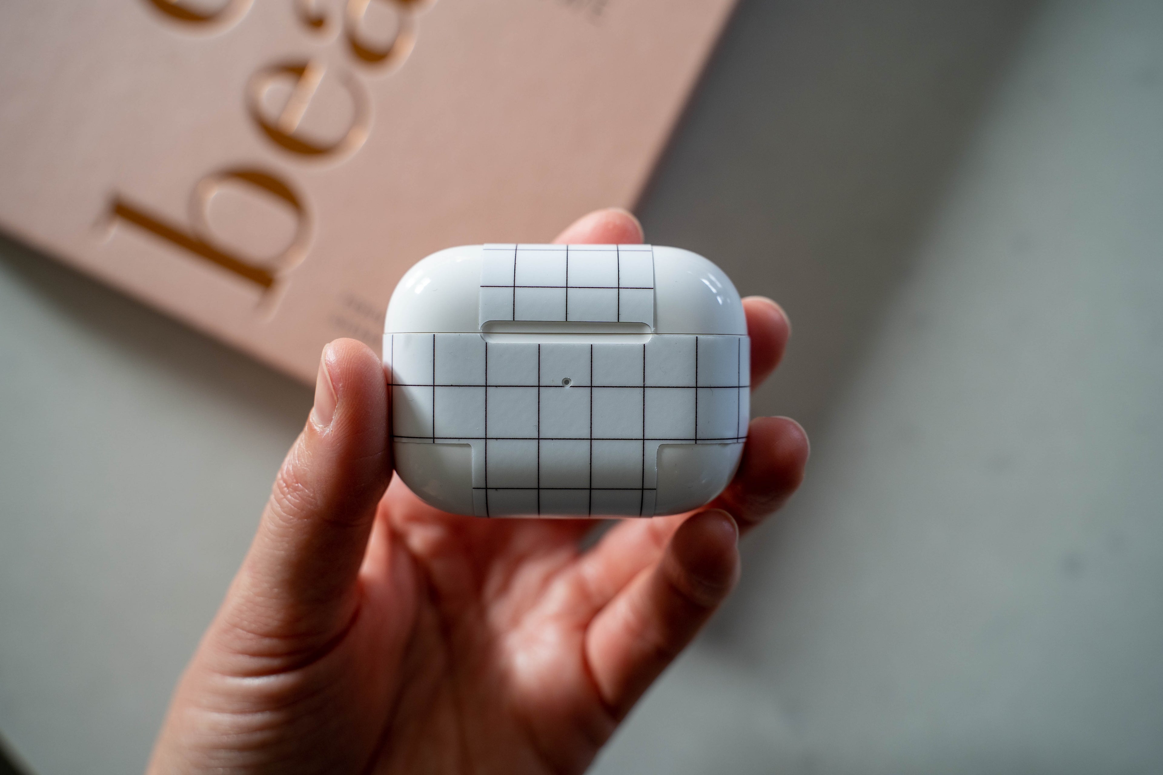 White Grid Line AirPods Skin