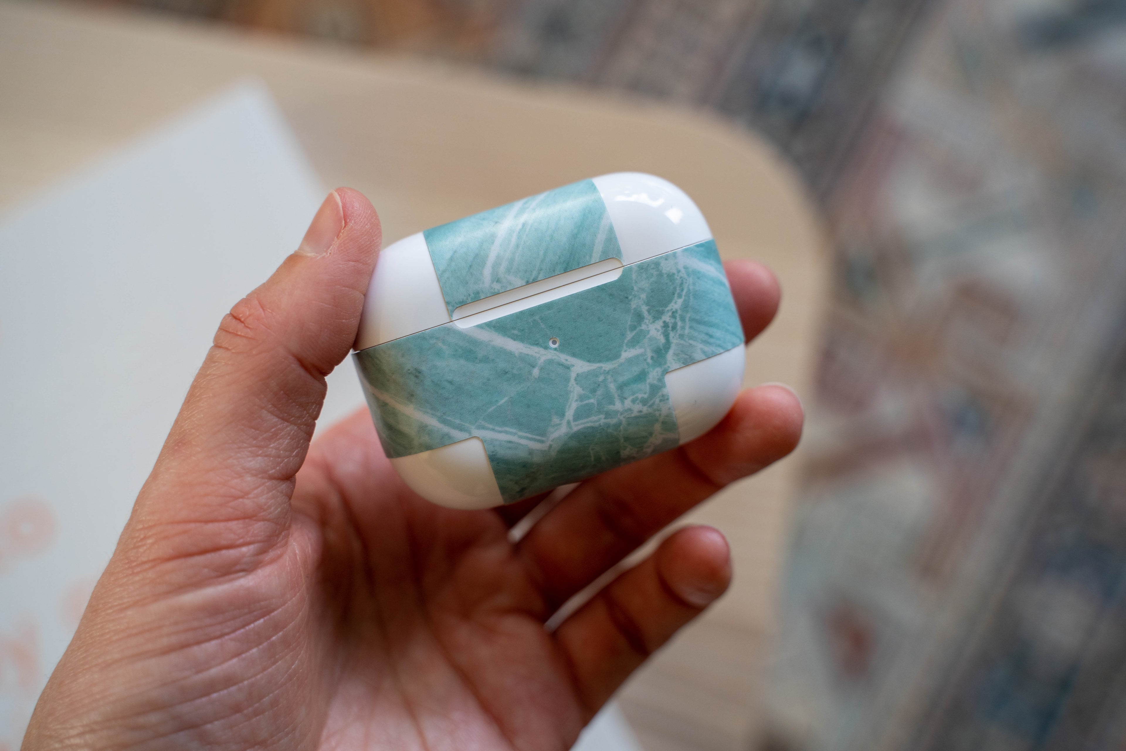 Mint Marble AirPods Skin