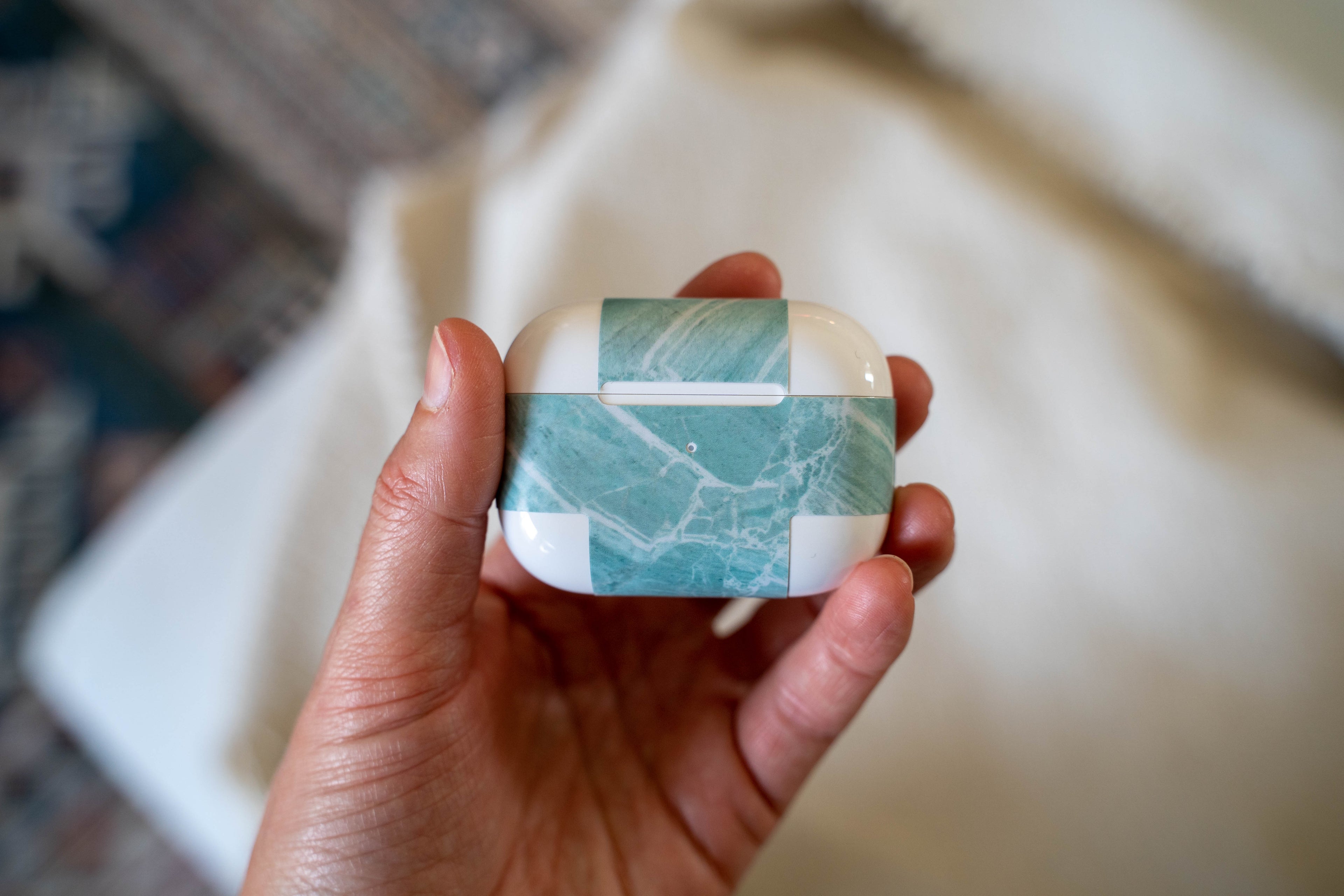 Mint Marble AirPods Skin