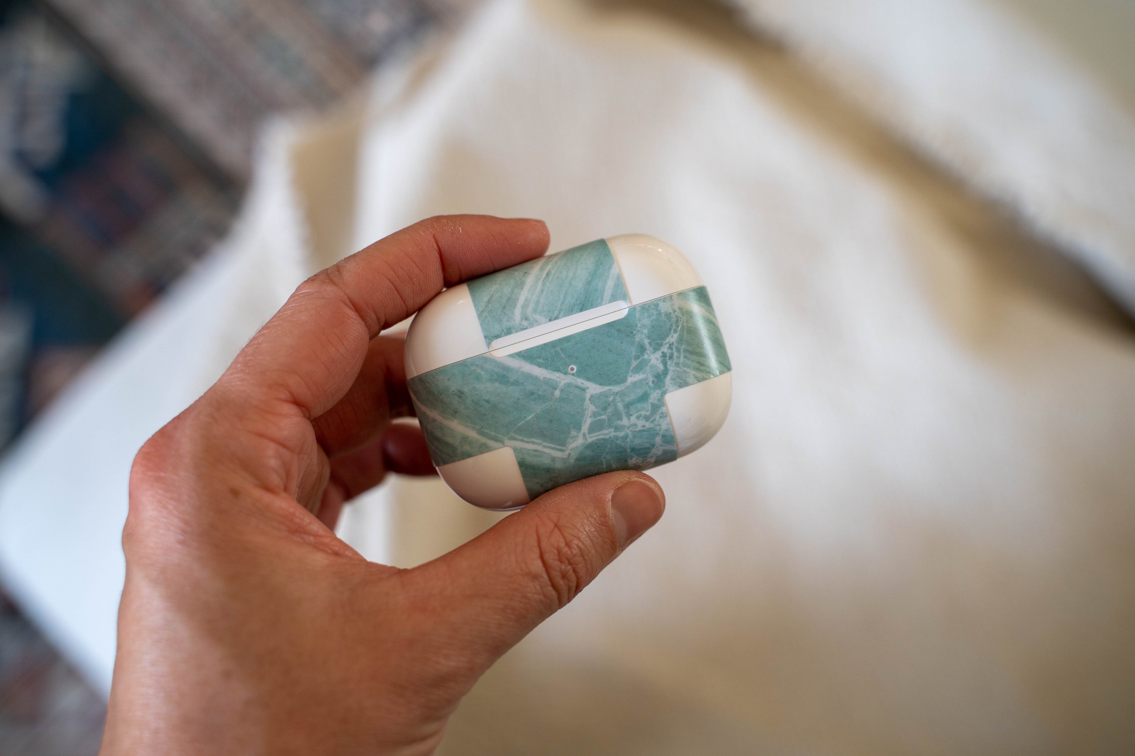 Mint Marble AirPods Skin