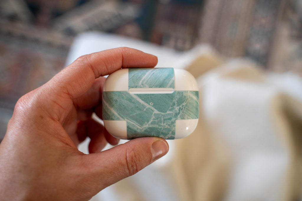 Mint Marble AirPods Skin