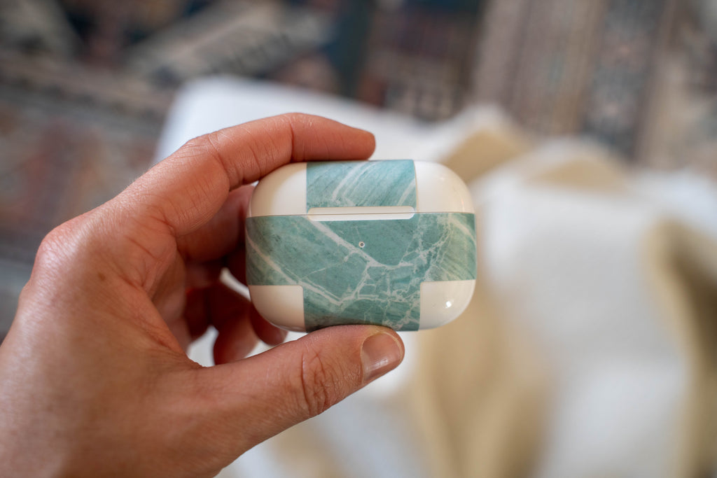 Mint Marble AirPods Skin