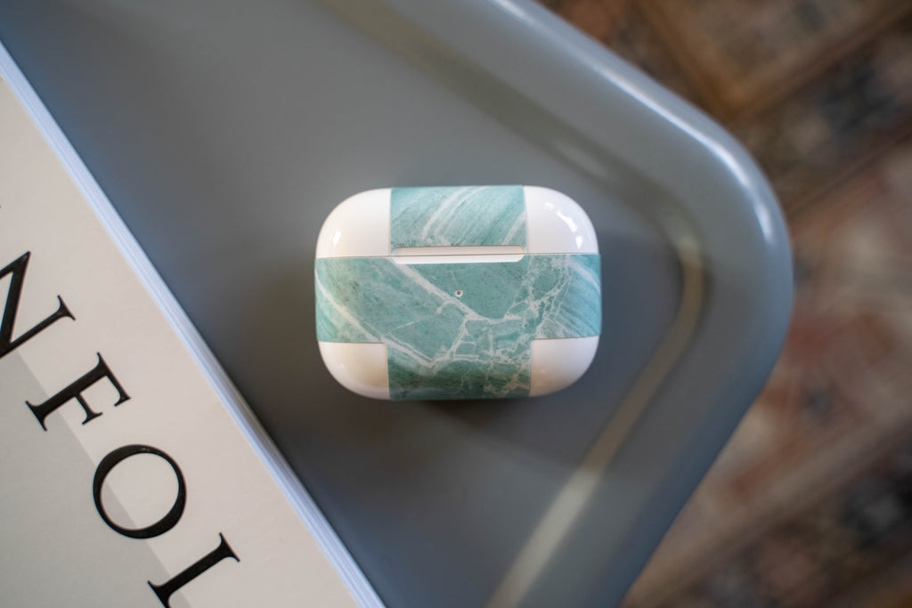 Mint Marble AirPods Skin