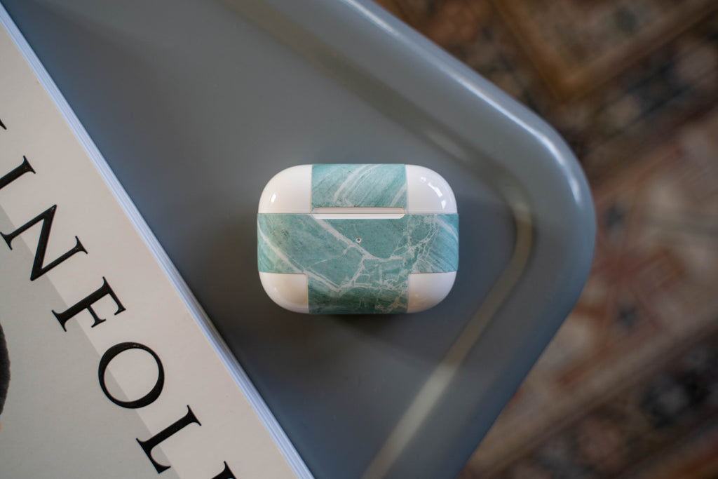 Mint Marble AirPods Skin