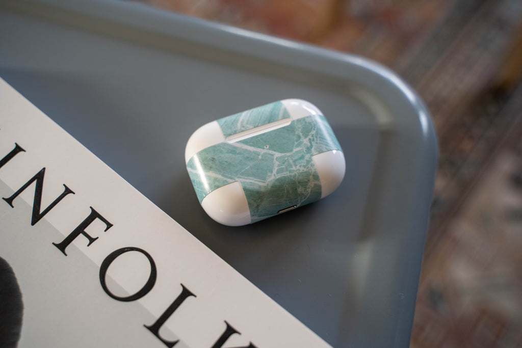 Mint Marble AirPods Skin