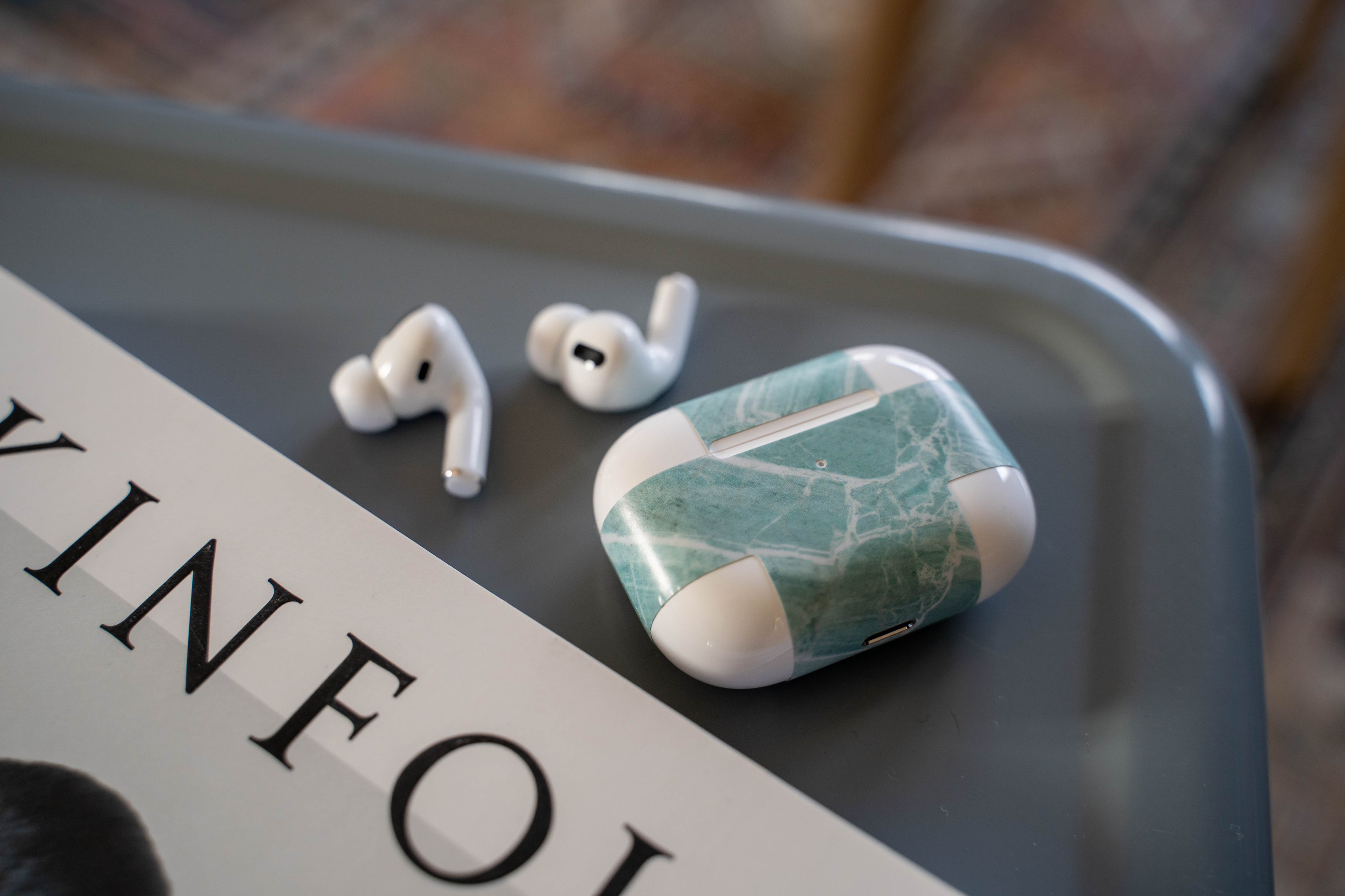 Mint Marble AirPods Skin