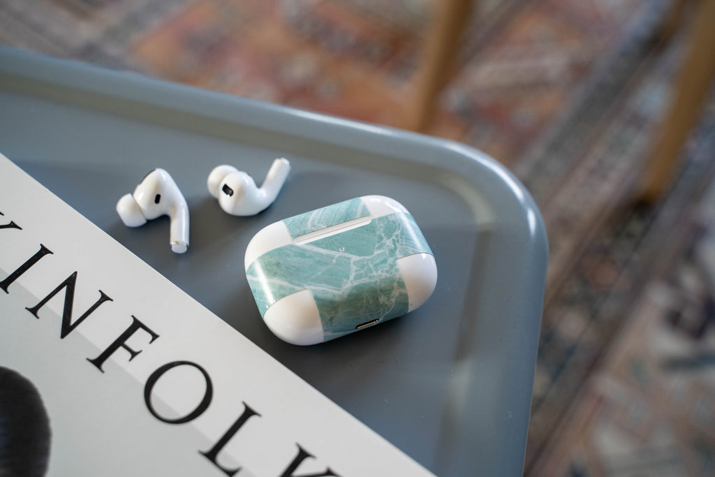 Mint Marble AirPods Skin