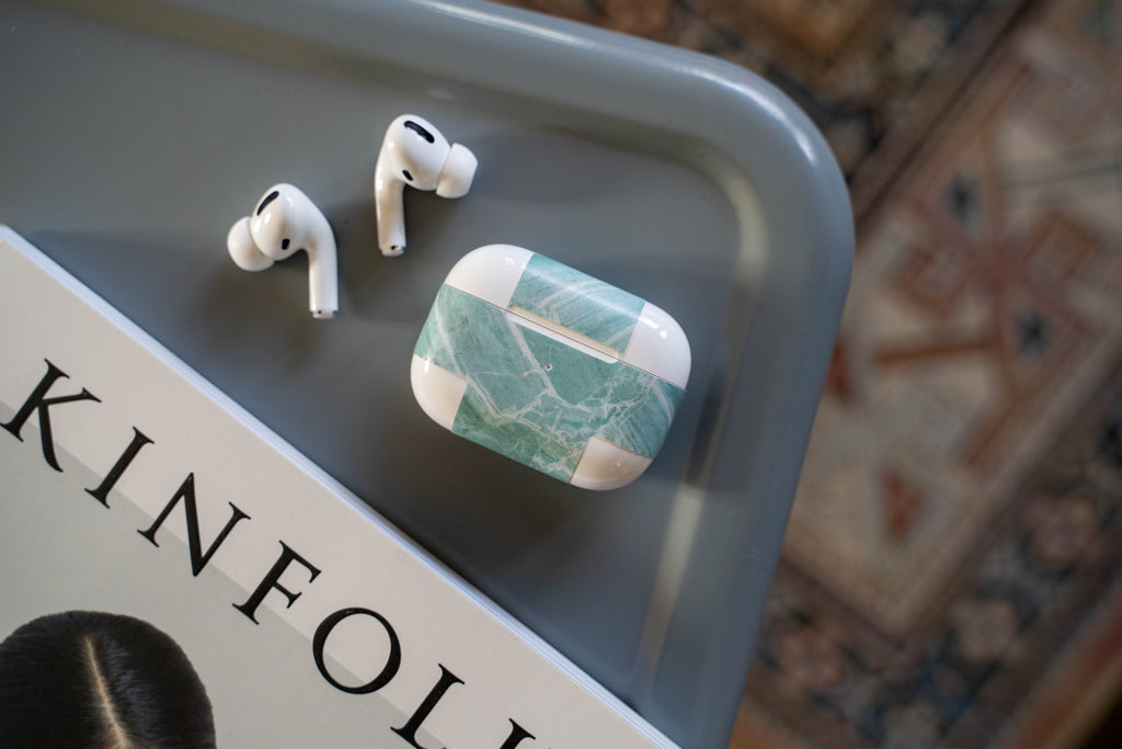 Mint Marble AirPods Skin