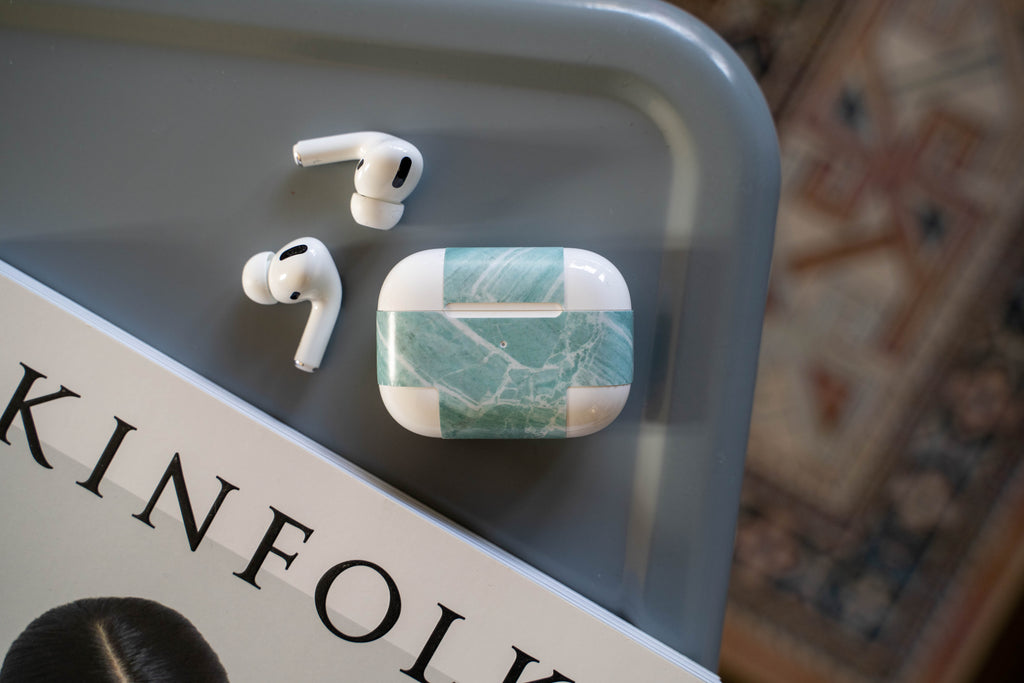 Mint Marble AirPods Skin