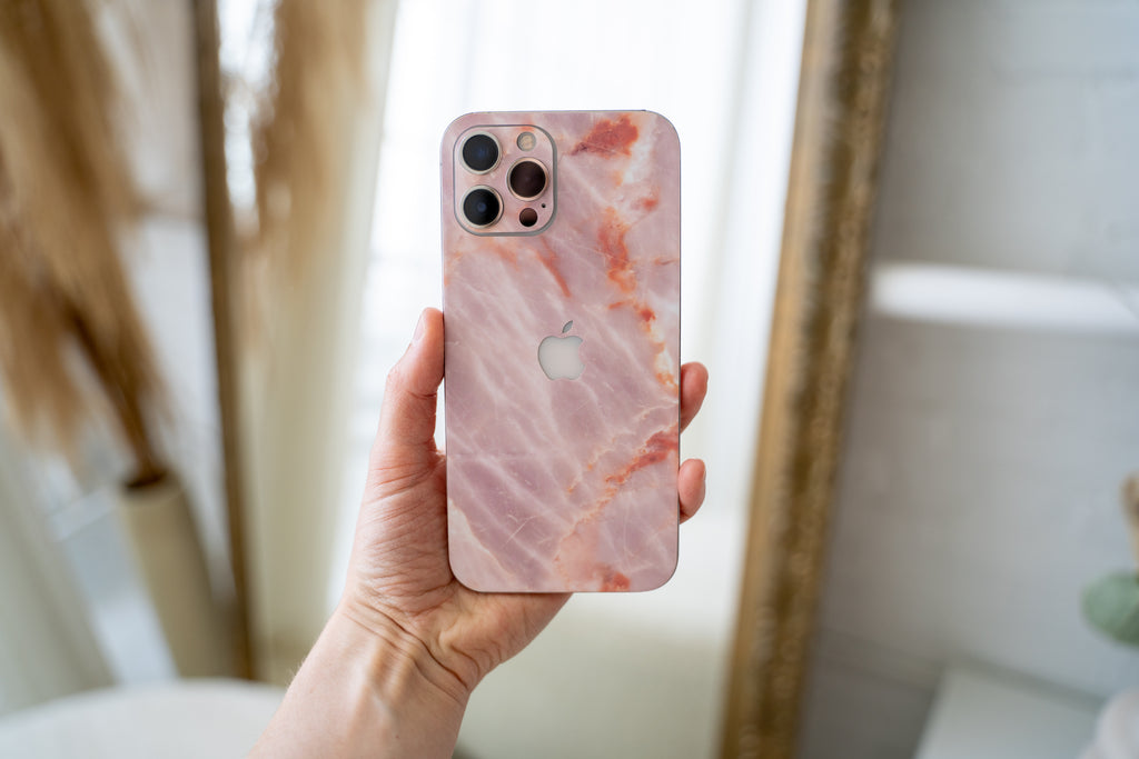 Blush Marble iPhone Skin + Case