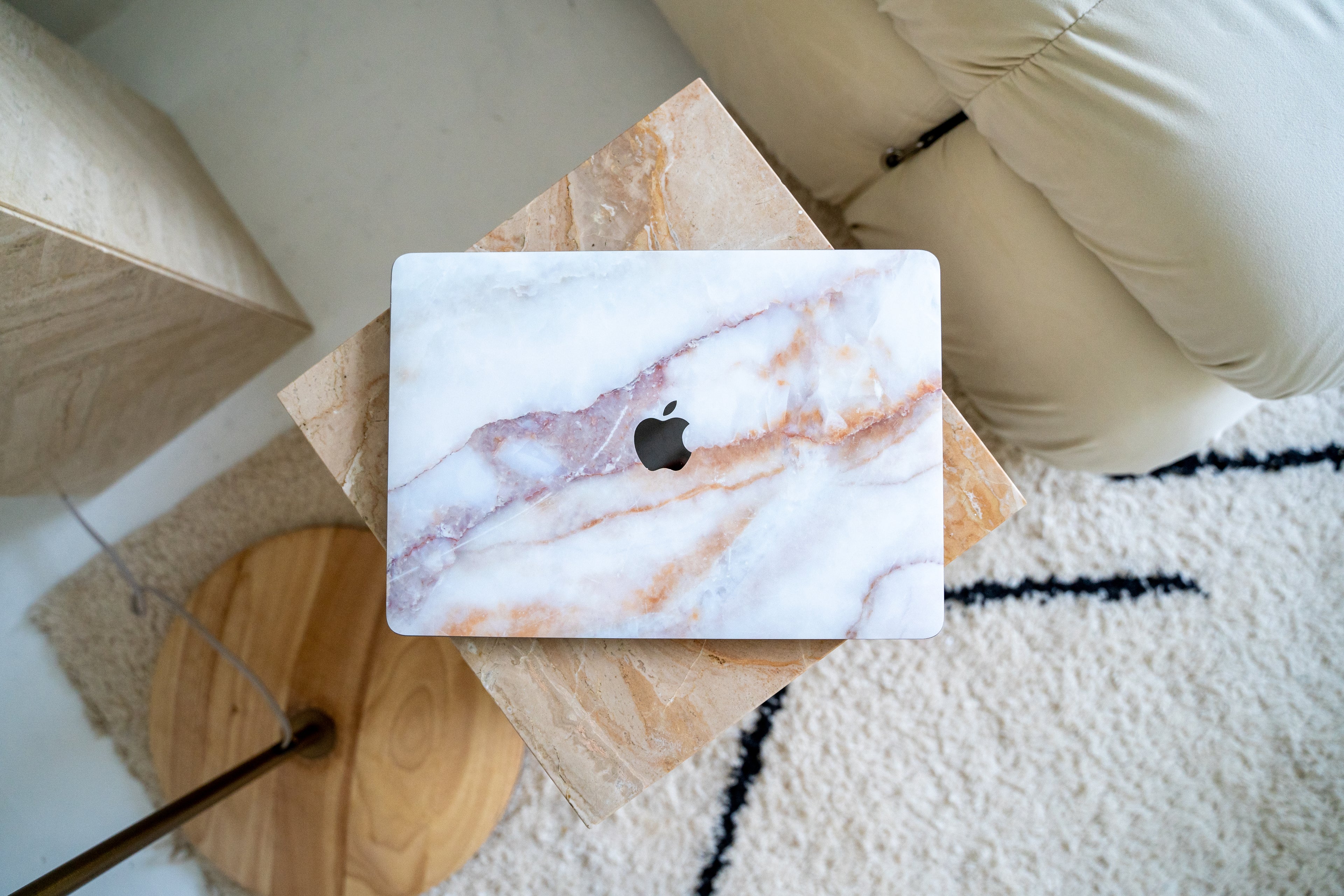 Vanilla Marble MacBook Skin + Case