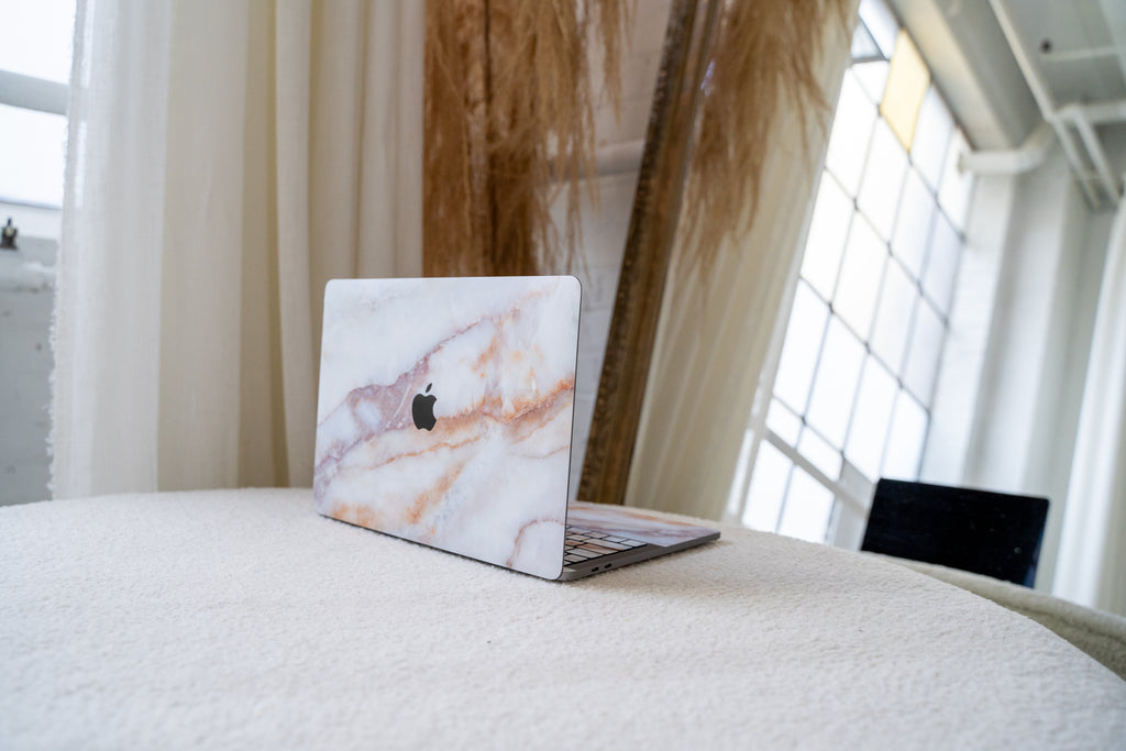 Vanilla Marble MacBook Skin + Case