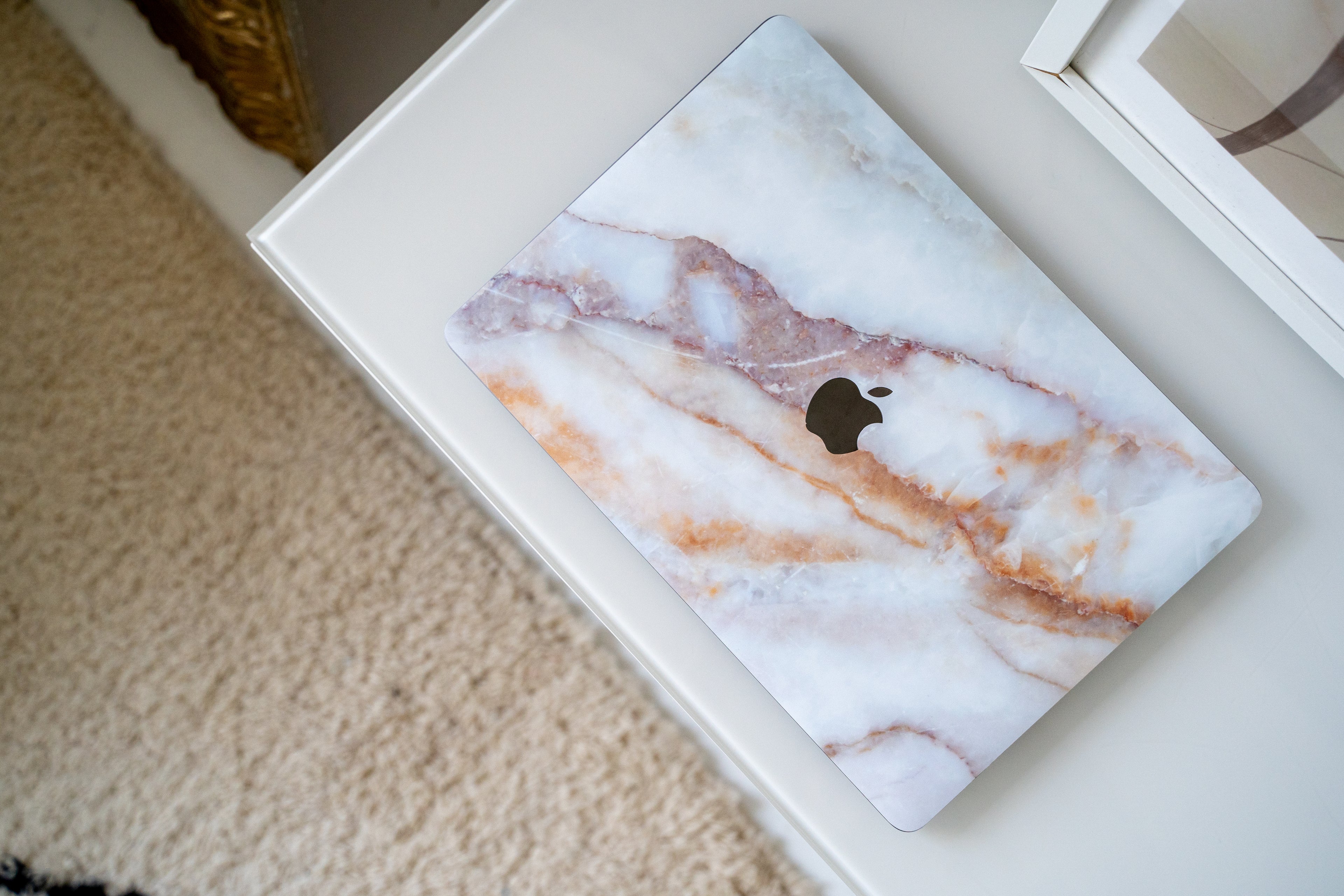 Vanilla Marble MacBook Skin + Case