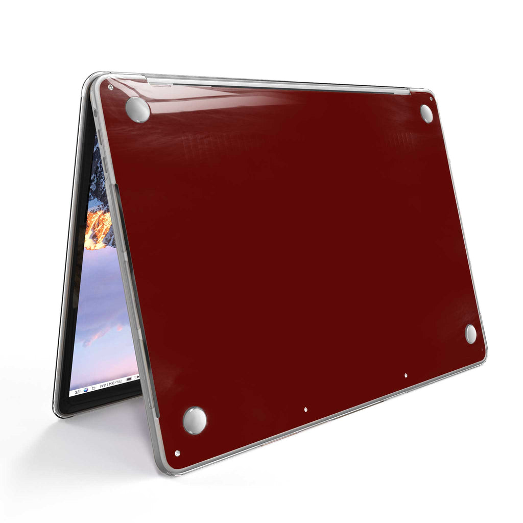 deep red macbook shell