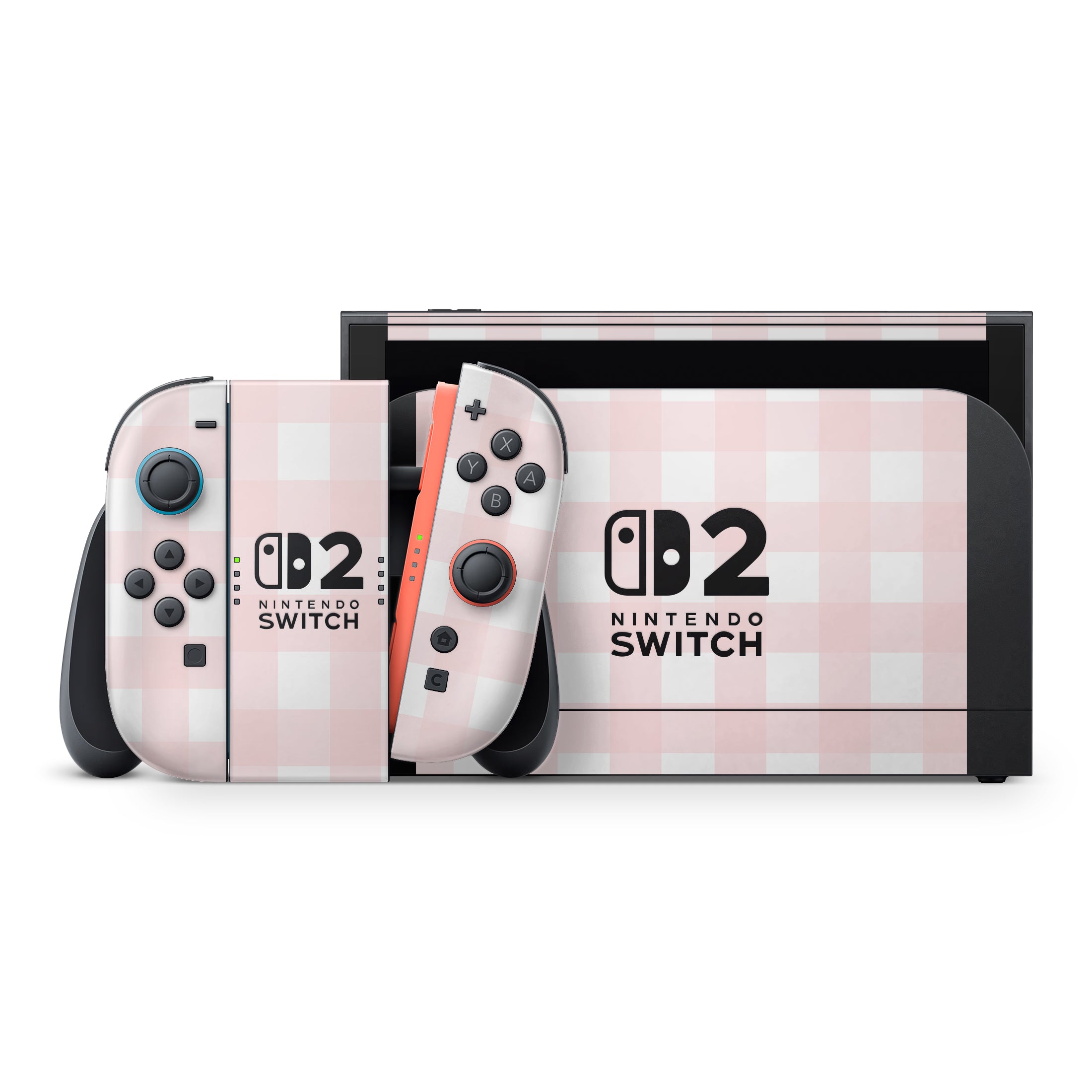 Pink Gingham Nintendo Switch 2 Skin