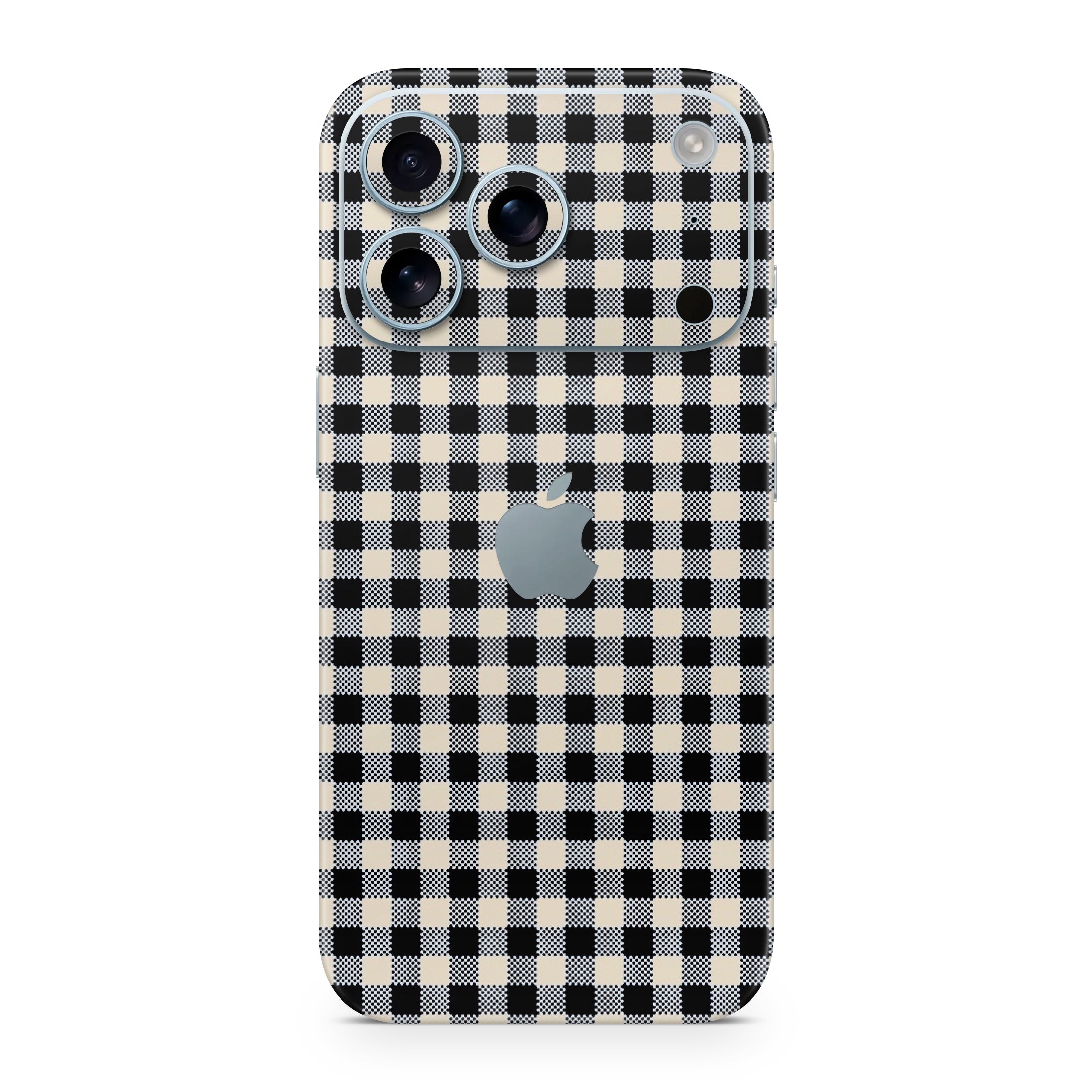Black Gingham iPhone Skin + Case