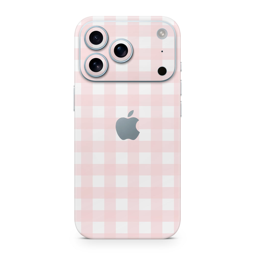 Pink Gingham iPhone Skin + Case