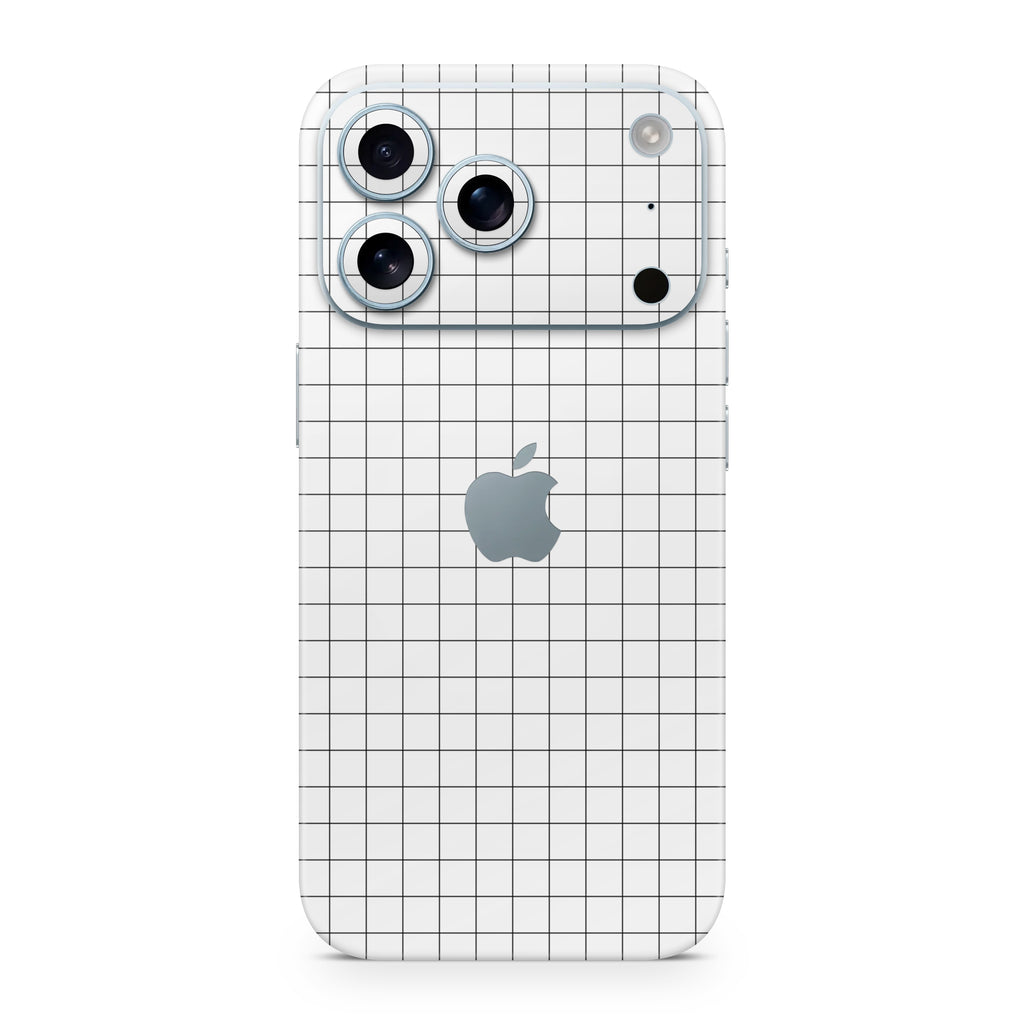 White Grid Line iPhone Skin + Case
