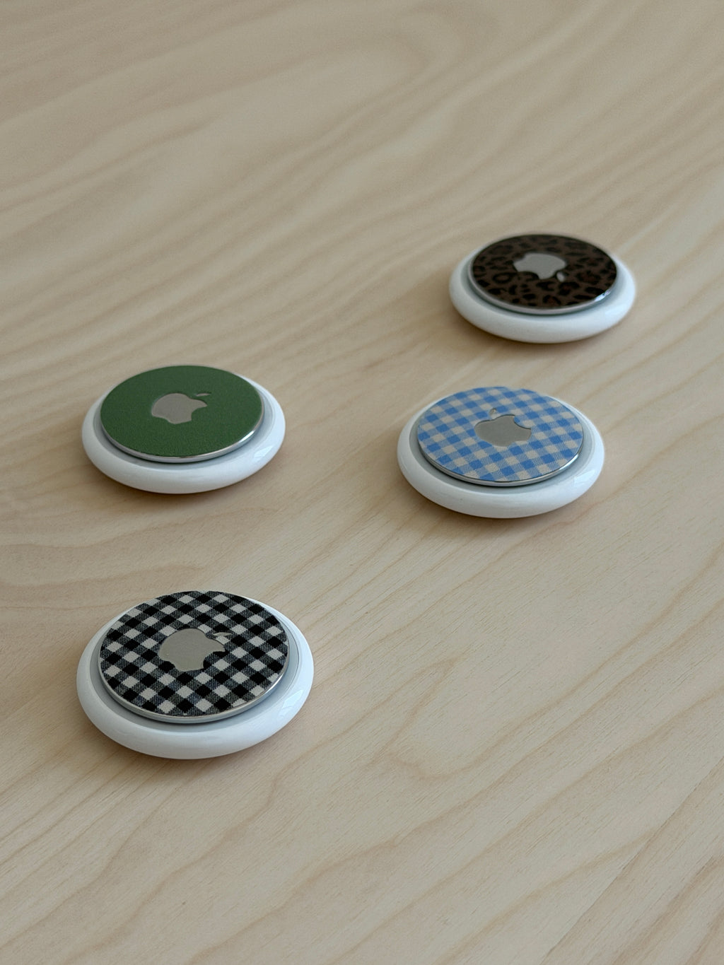Black Gingham AirTag Skin + Case