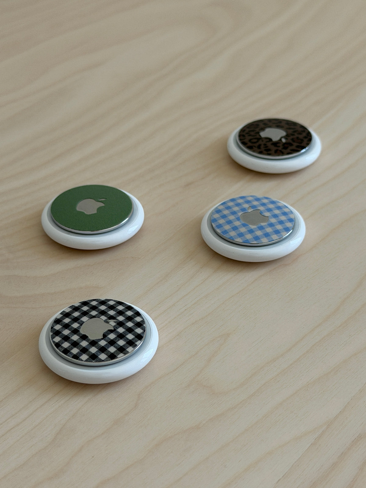 Black Gingham AirTag Skin + Case