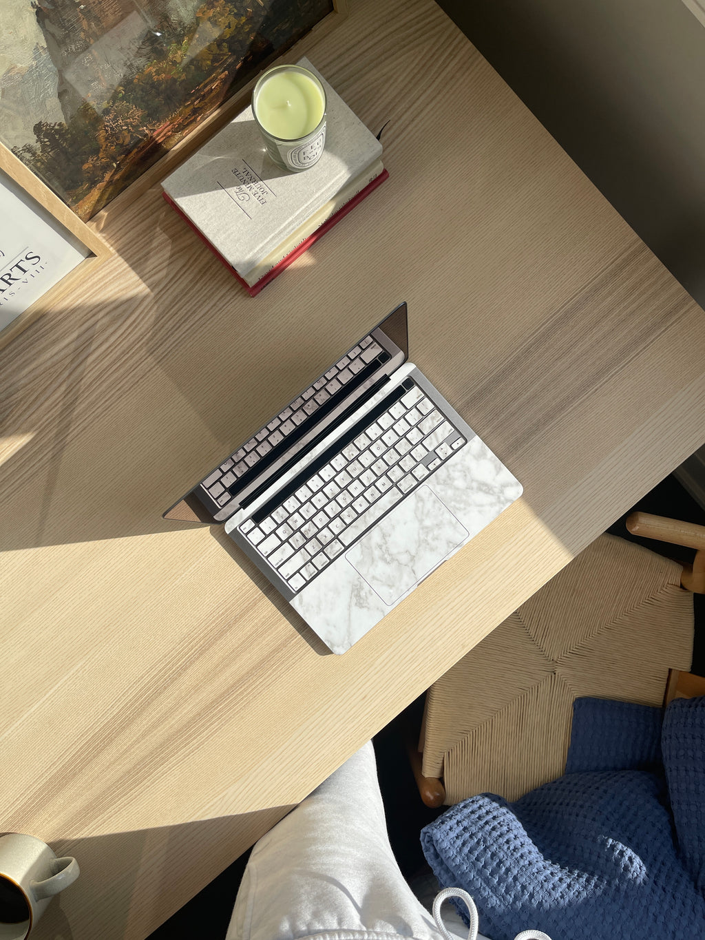 White Marble MacBook Keyboard Skin