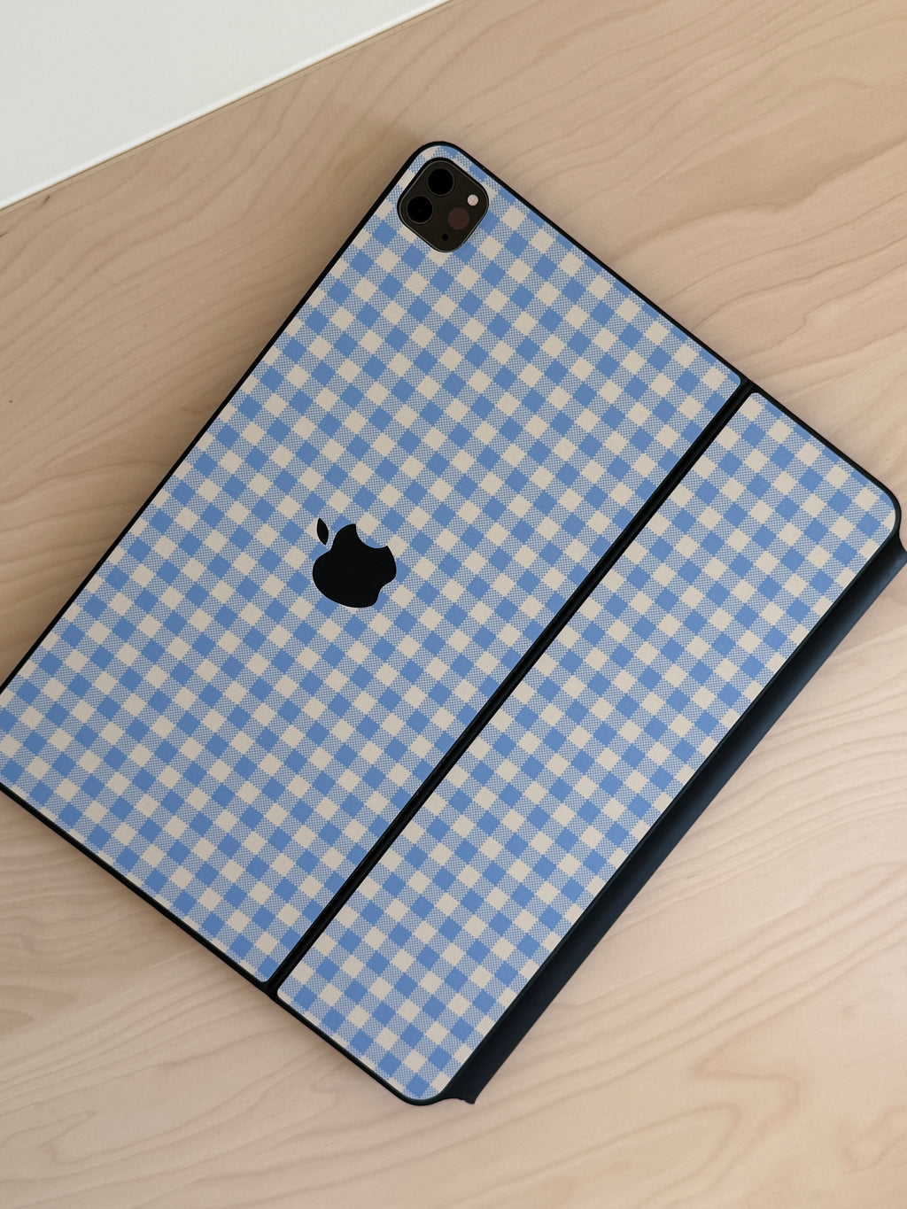Blue Gingham Magic Keyboard Skin for iPad