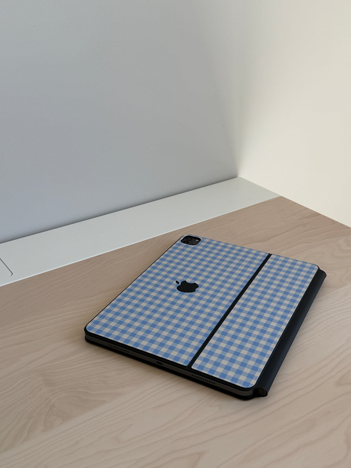 Blue Gingham Magic Keyboard Skin for iPad